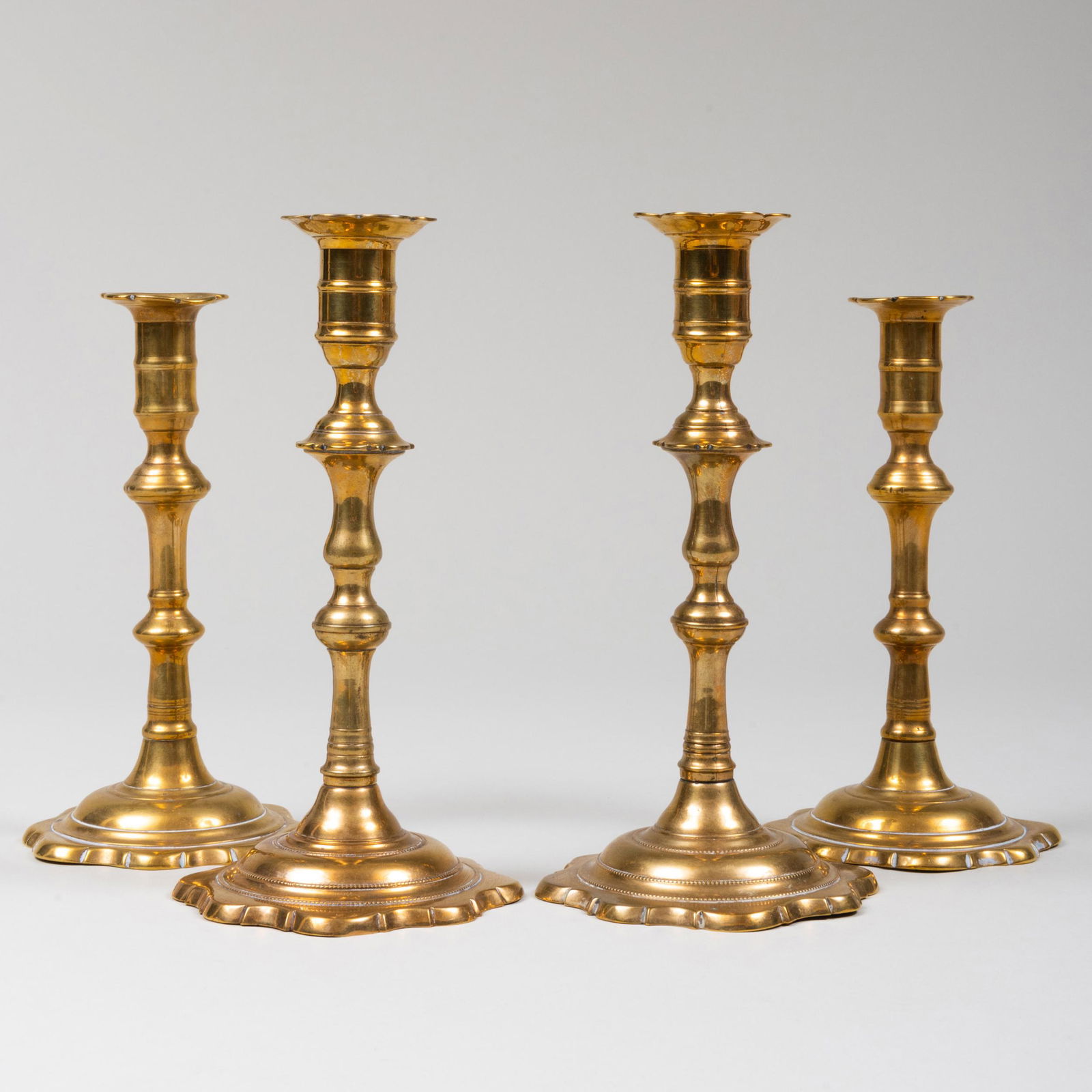 Two Pairs of English Brass Candlesticks (1 of 4)