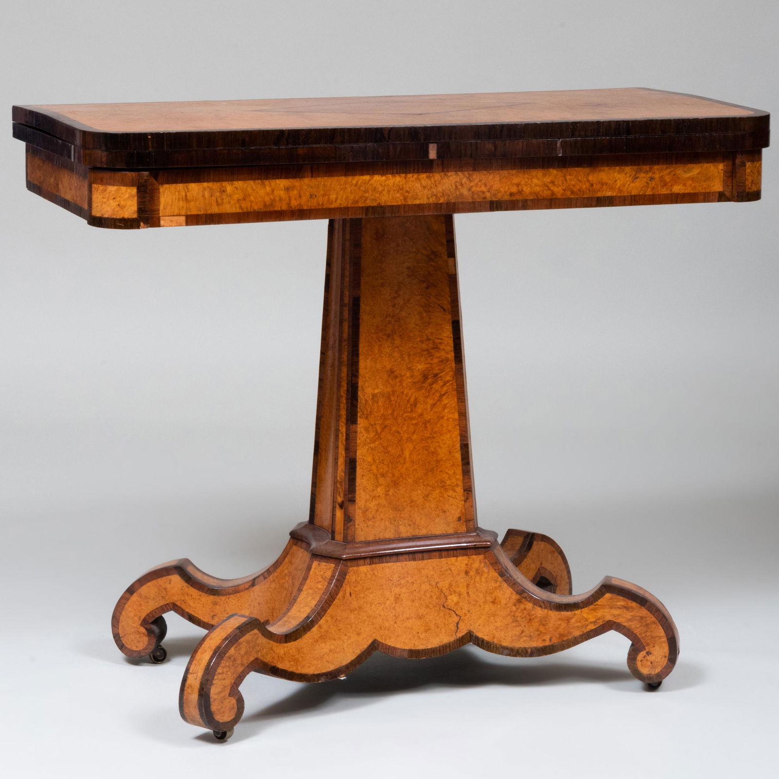 Regency Burl Yew and Rosewood Games Table (1 of 9)