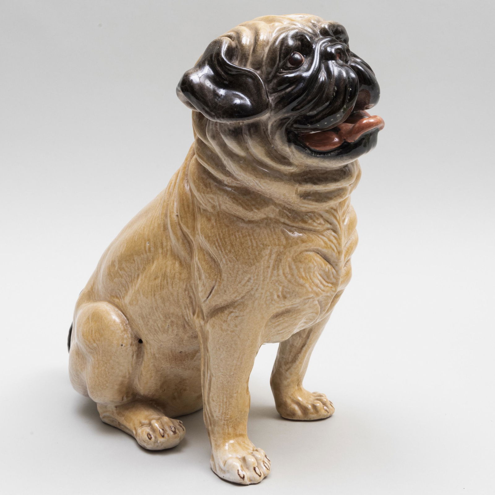 Italian Ceramic Model of Seated Pug (1 of 7)