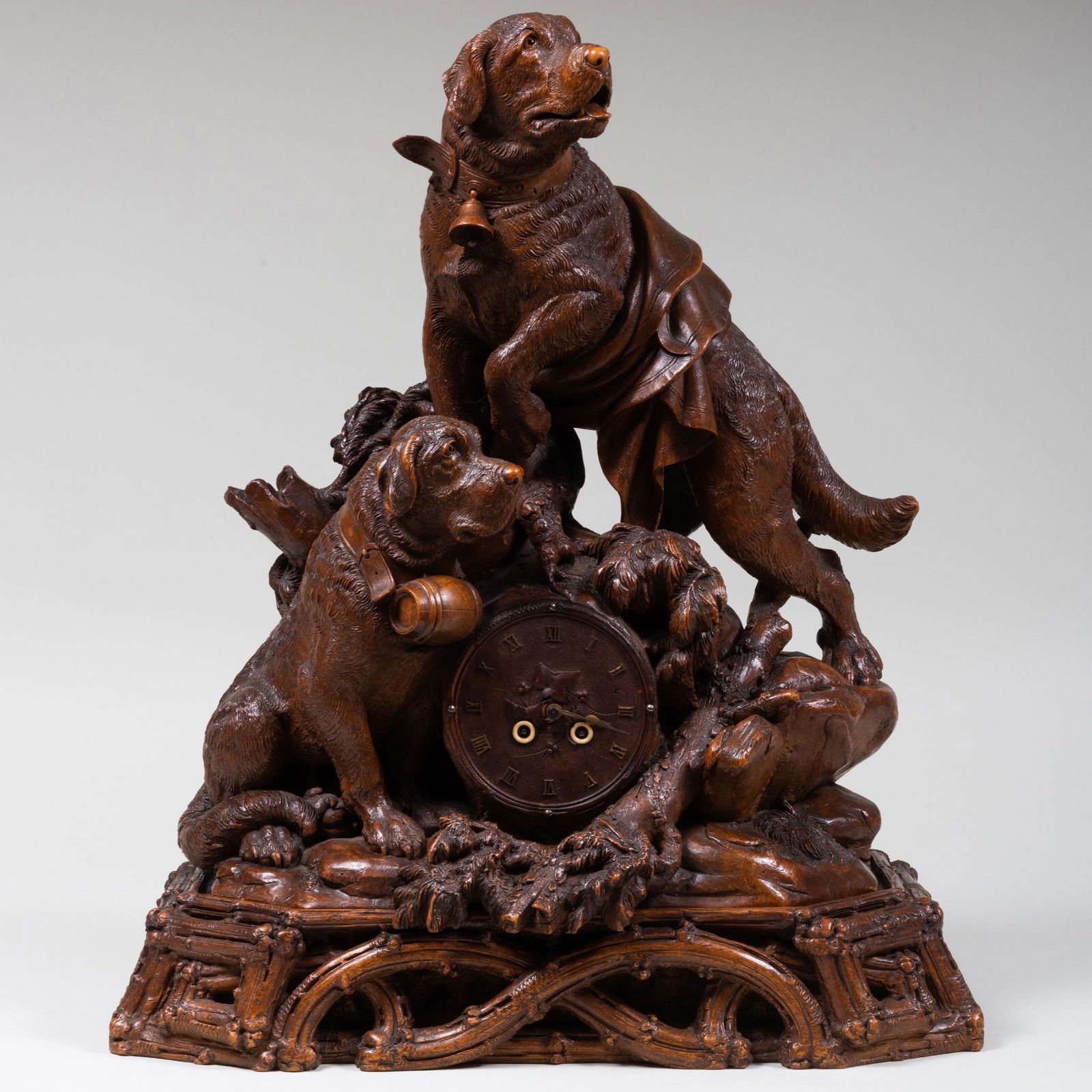 Black Forest Sporting Dog Group Mantel Clock (1 of 13)