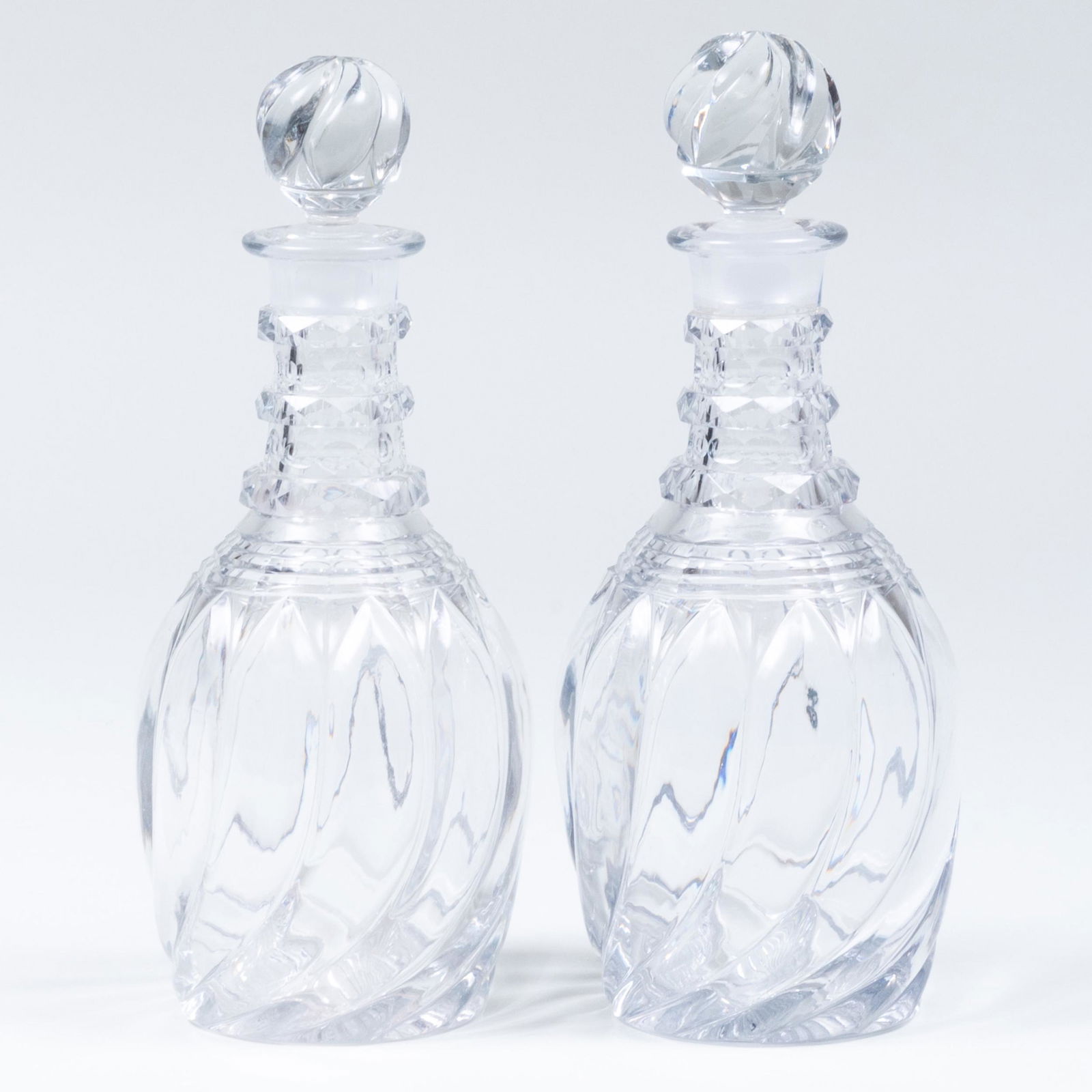 Pair of English Cut Glass Decanters and Stoppers (1 of 4)
