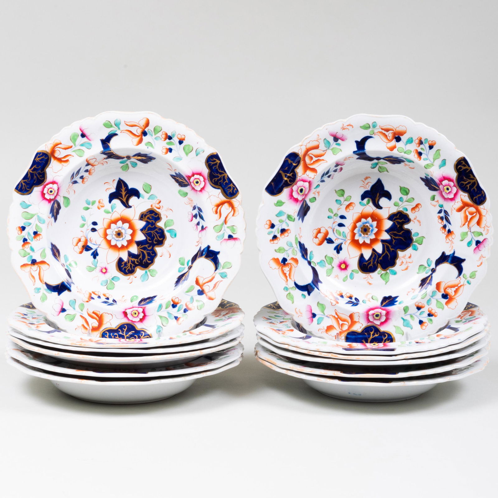 Set of Twelve English Transfer Printed and Enriched (1 of 4)