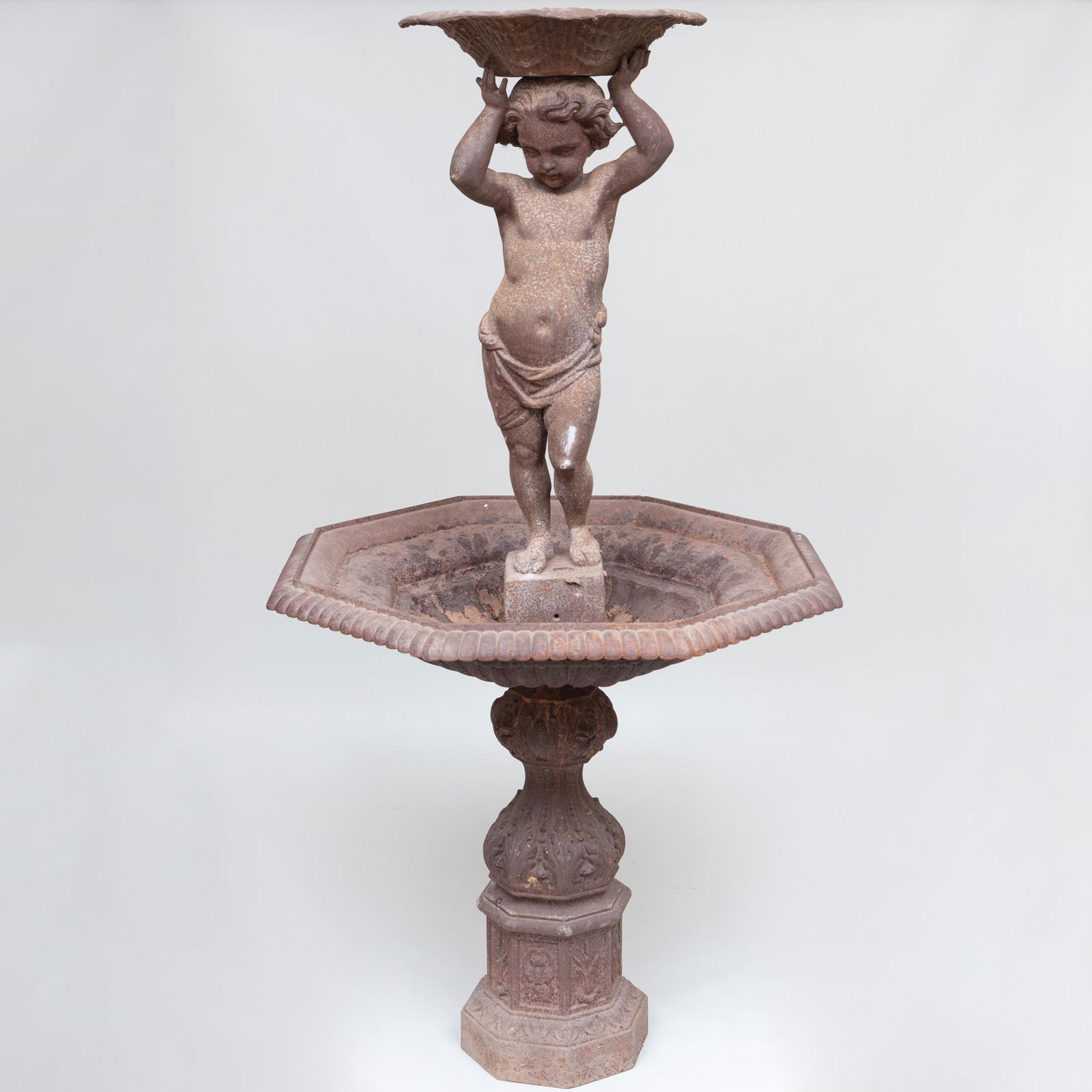 Cast Iron Water Fountain with Putti Support (1 of 12)
