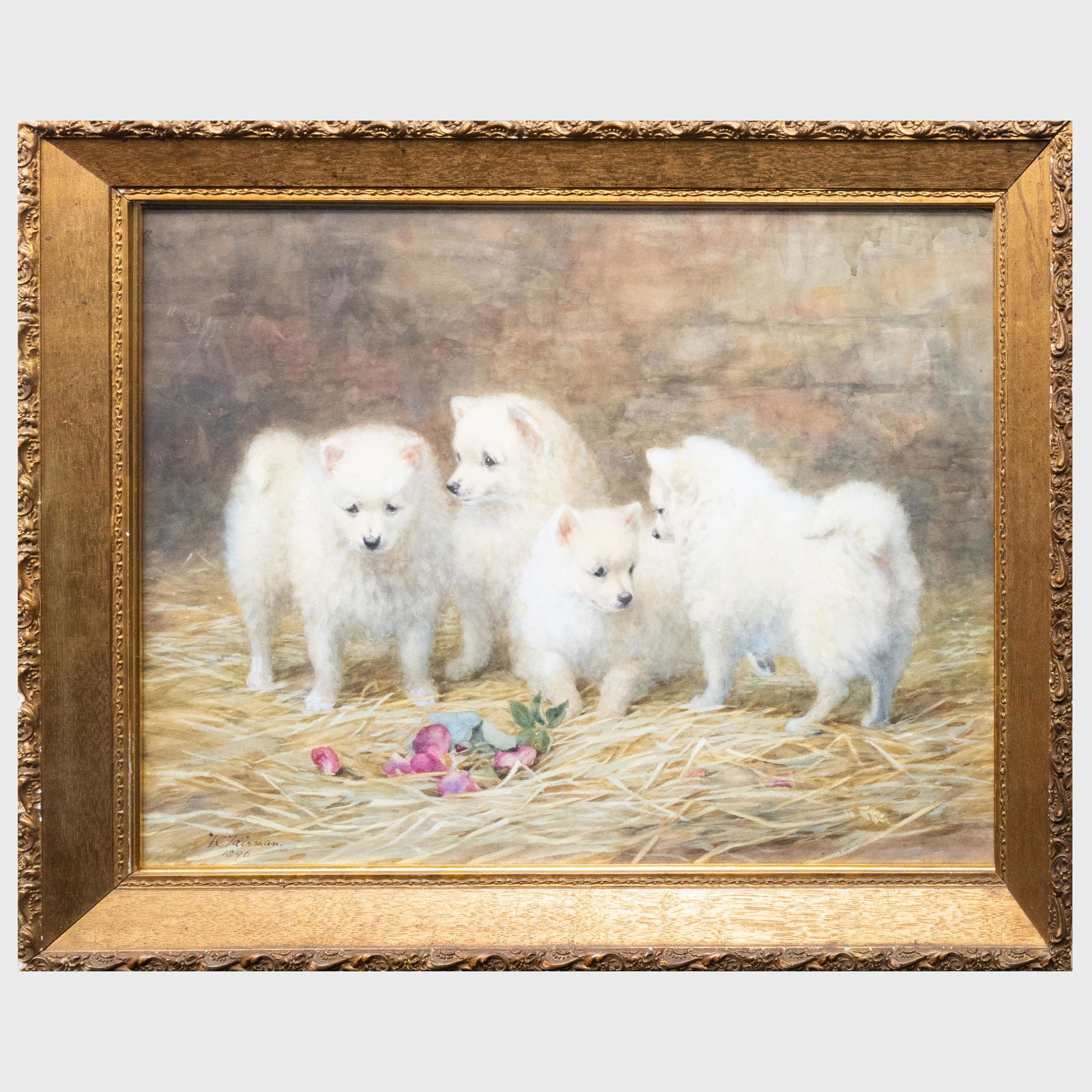 Frances C. Fairman (1836-1923): of Four White Samoyeds (1 of 6)