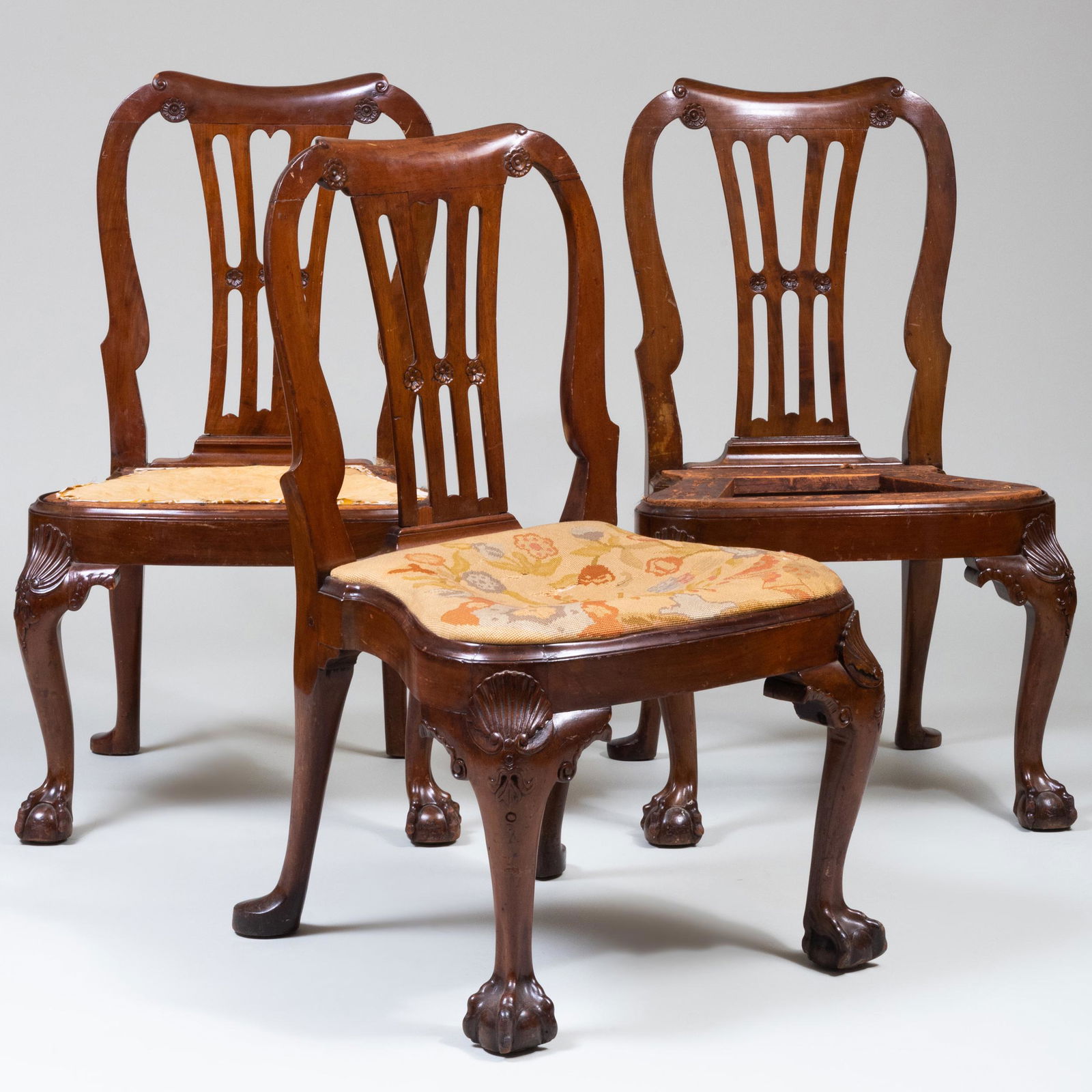 Set of Three George III Mahogany Side Chairs, Irish (1 of 8)
