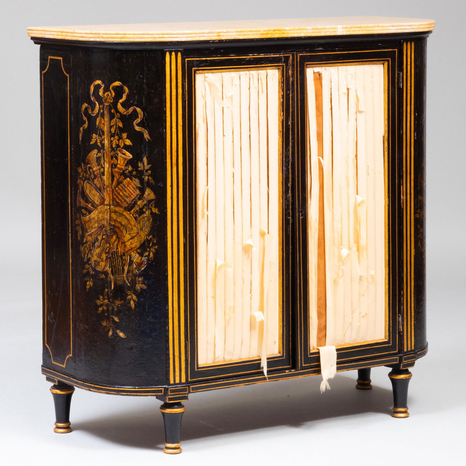Regency Black Painted and Parcel-Gilt Side Cabinet (1 of 9)