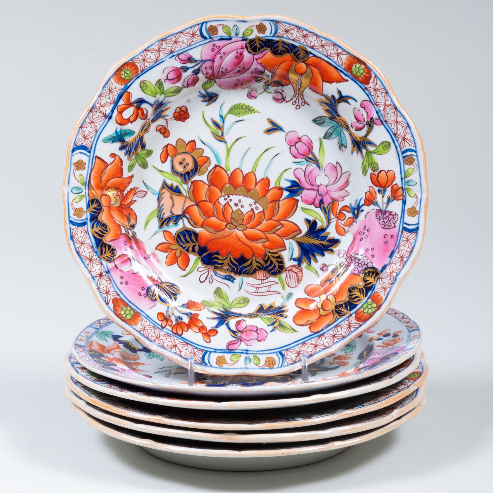 Set of Five Mason Ironstone Dessert Plates in the (1 of 8)