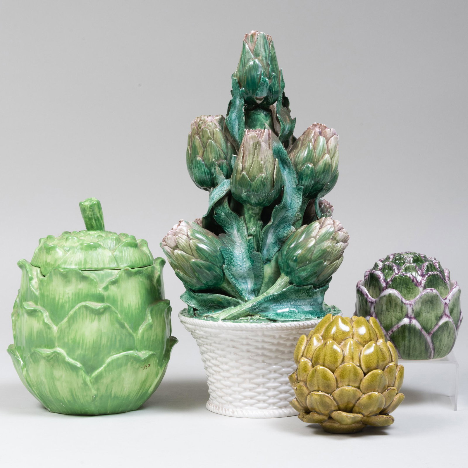 Group of Four Artichoke Form Ceramic Articles (1 of 16)