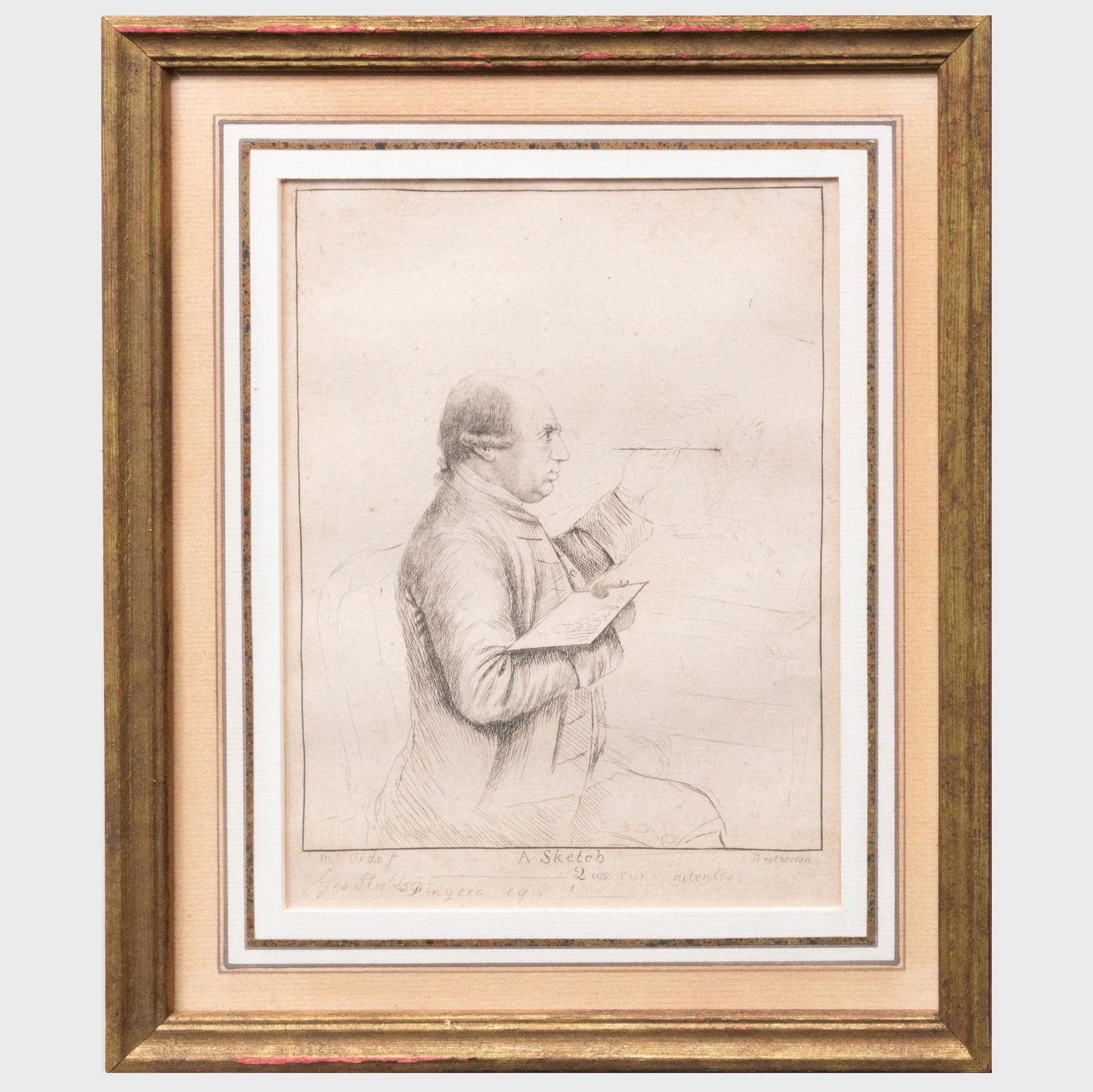 After Thomas Orde (1746-1807): A Sketch (Portrait of: After Thomas Orde (1746-1807): A Sketch (Portrait of George Stubbs) Etching in black on wove paper, with the Geo Stubbs inkstamp lower left. 8 1/4 x 6 1/4 in. (sheet), 10 3/4 x 8 3/4 in. (frame). An A
