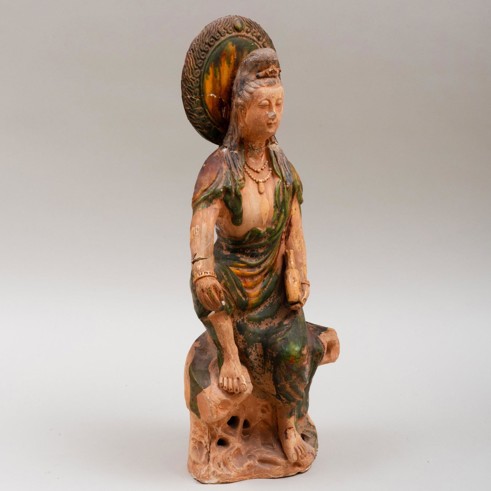Asian Sancai Glazed Figure of a Seated Bodhisattva (1 of 9)