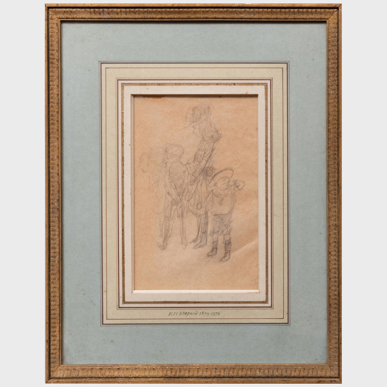 Ernest Howard Shepard (1879-1976): Luisti Satis' for: Ernest Howard Shepard (1879-1976): Luisti Satis' for The Golden Age; and Edgar Roy Two pencil on paper, unsigned and signed with initials 'EHS' and dated lower right, Luisti Satis with label from Sal