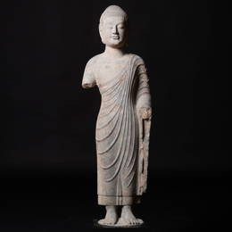 Fine and Large Chinese Limestone Figure of  Buddha