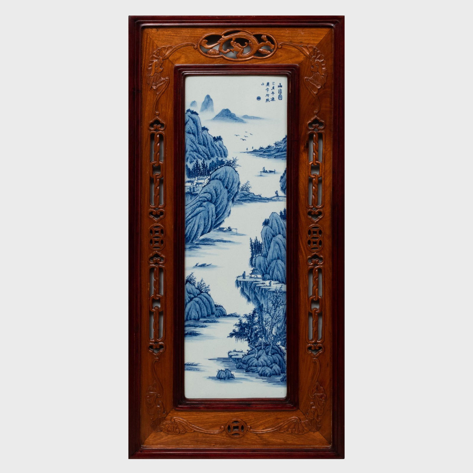 Set of Three Chinese Blue and White Porcelain Plaques (1 of 11)
