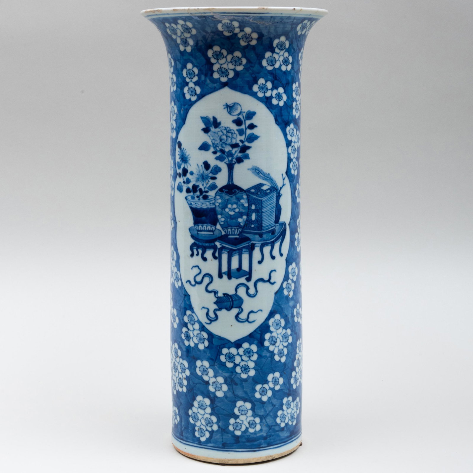 Chinese Blue and White Porcelain Beaker Vase (1 of 7)