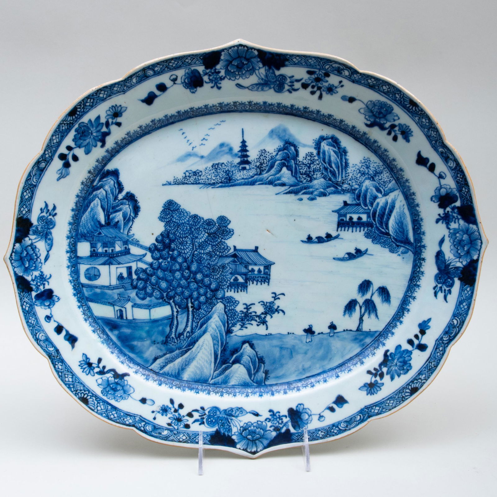 Chinese Export Blue and White Porcelain Platter (1 of 2)