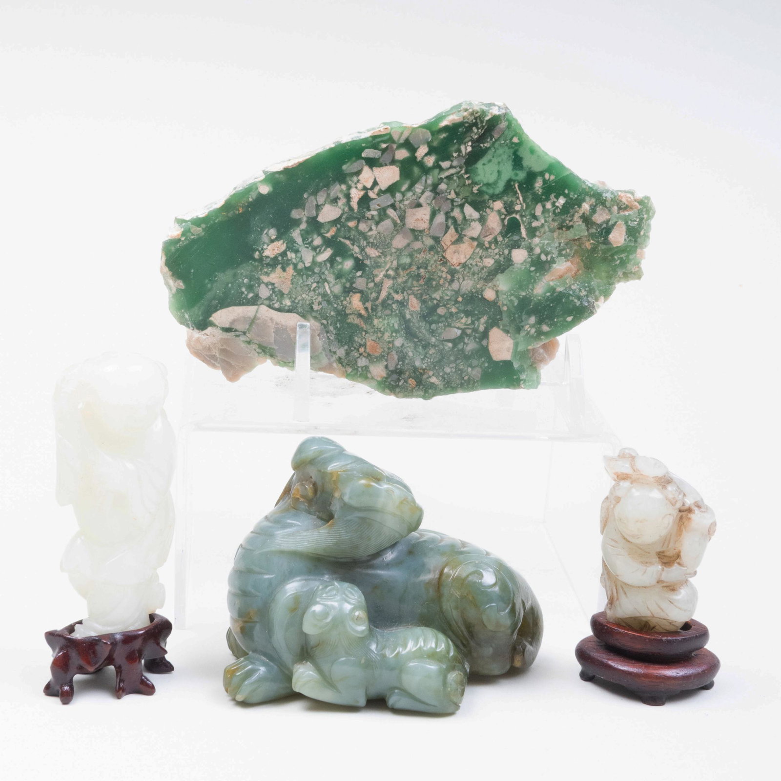 Chinese Carved Hardstone Model of a Buddhistic Lion and (1 of 7)