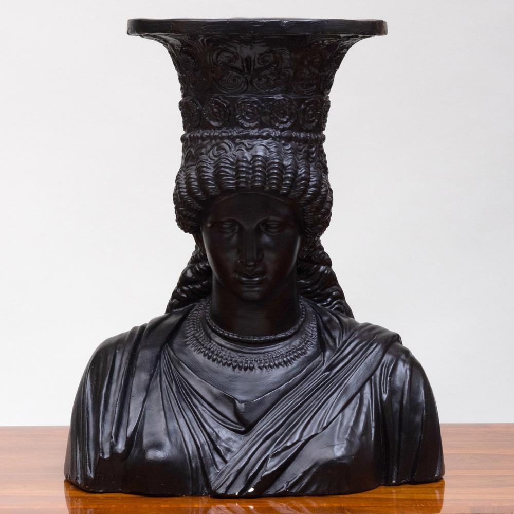 Large Ebonized Composition Bust of a Greek Caryatid, (1 of 13)