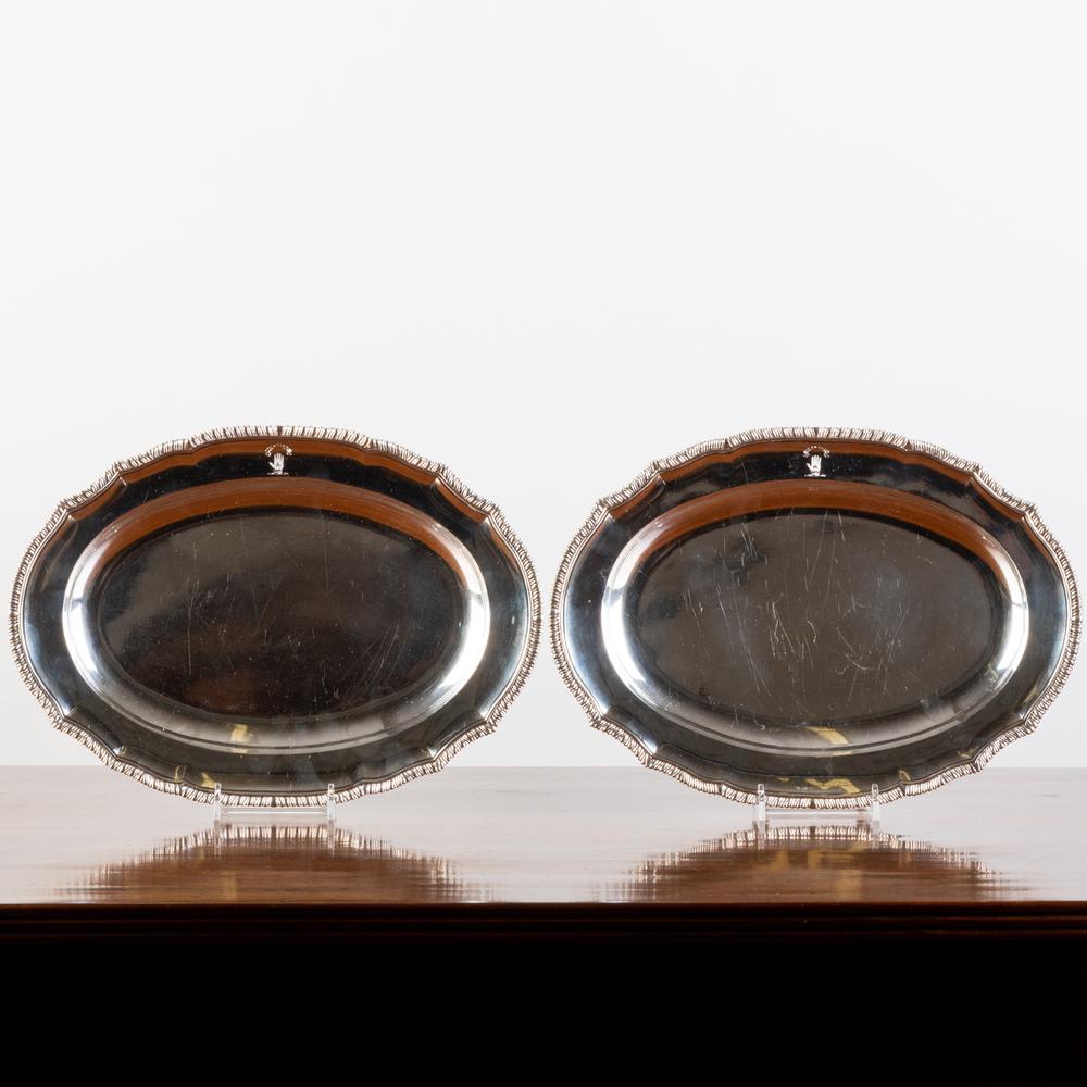 Pair of George III Silver Meat Dishes (1 of 10)
