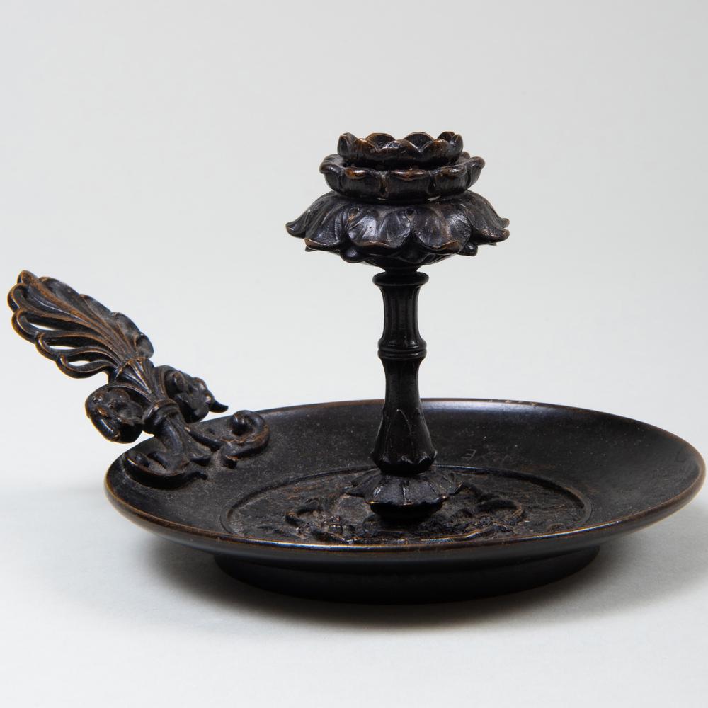 Renaissance Style Bronze Chamberstick (1 of 6)