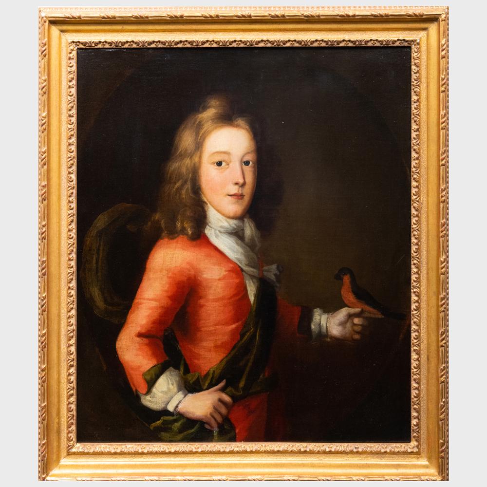 French School: Portrait of Young Boy with a Bird (1 of 3)