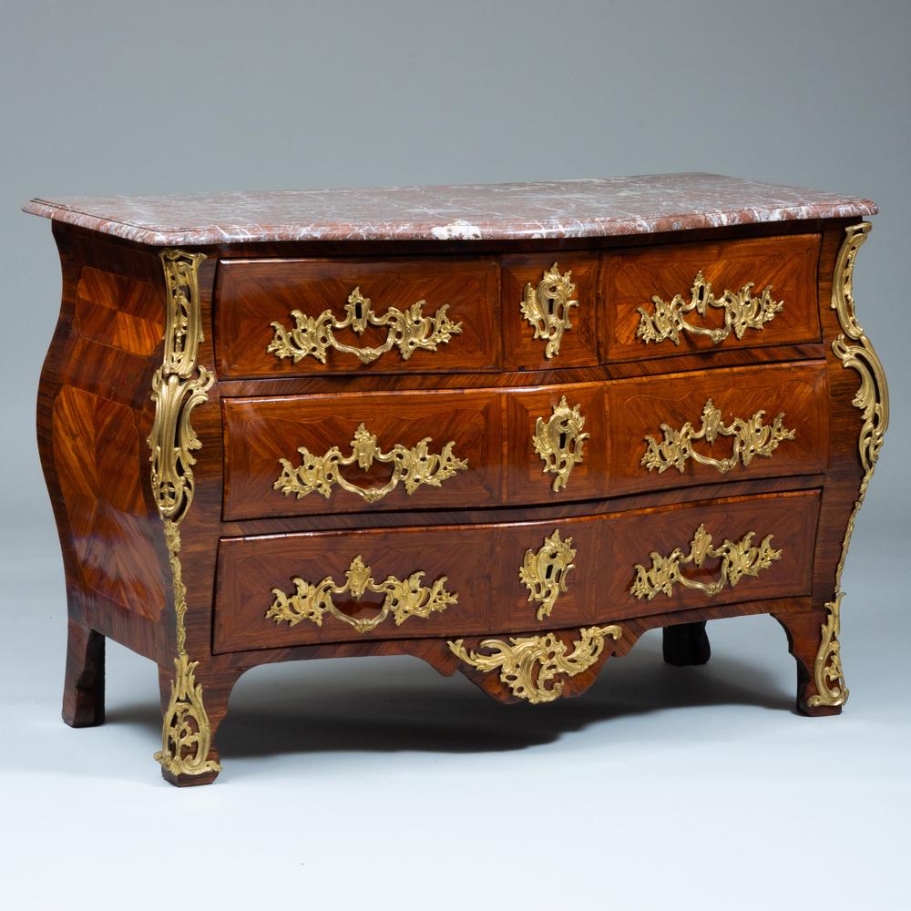 Régence Ormolu-Mounted Kingwood Parquetry Commode, (1 of 19)