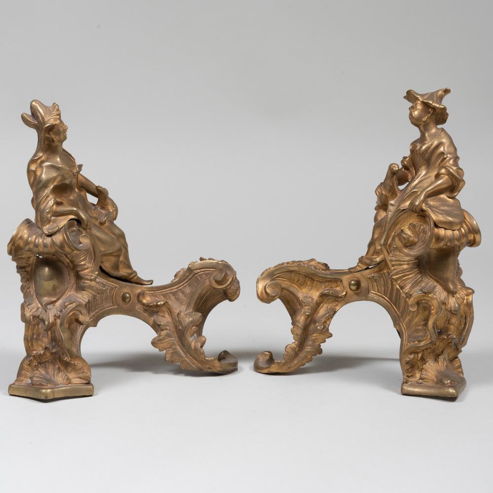 Pair of Louis XV Style Gilt-Bronze Chenets (1 of 9)