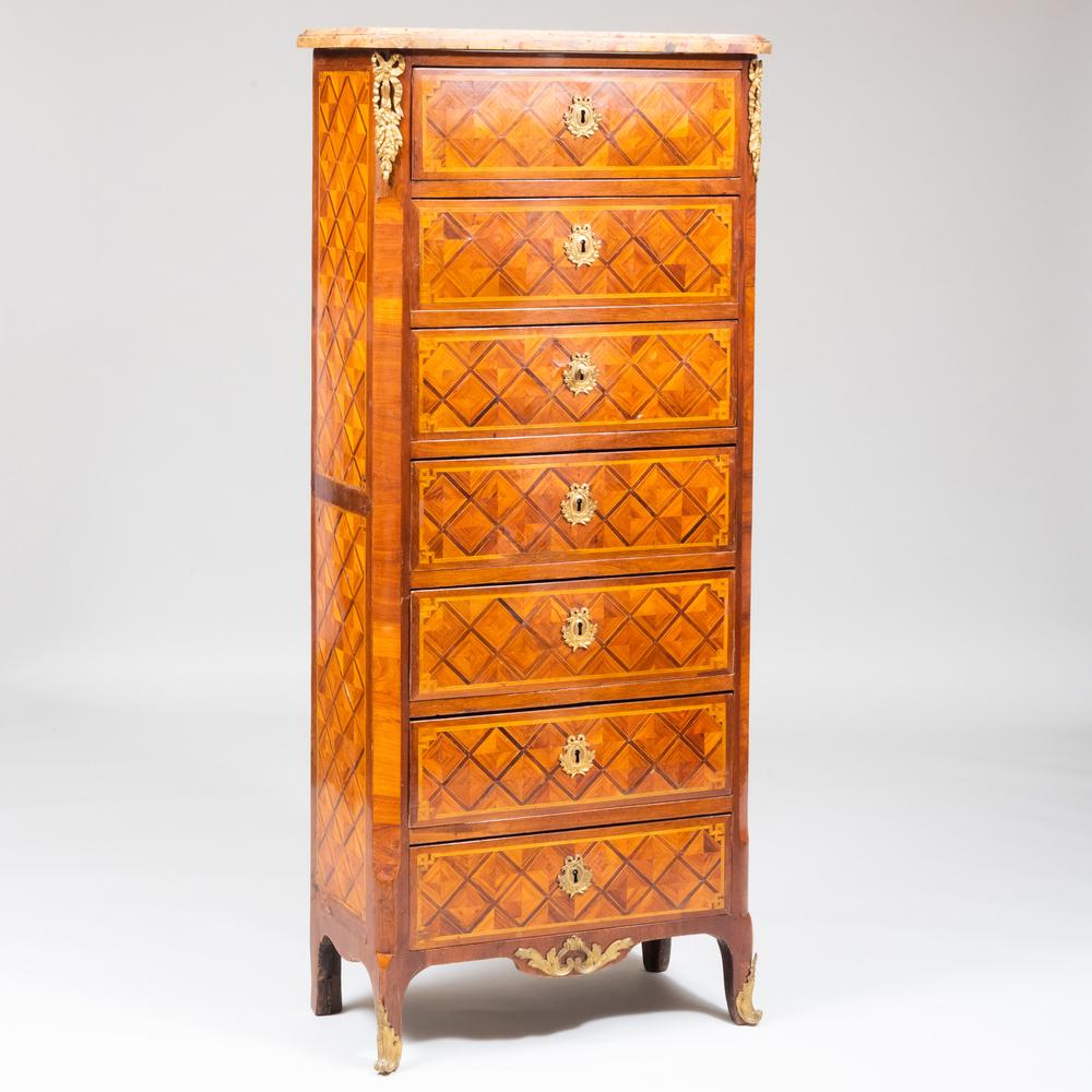 Louis XV/XVI Ormolu-Mounted Tulipwood and Mahogany (1 of 9)