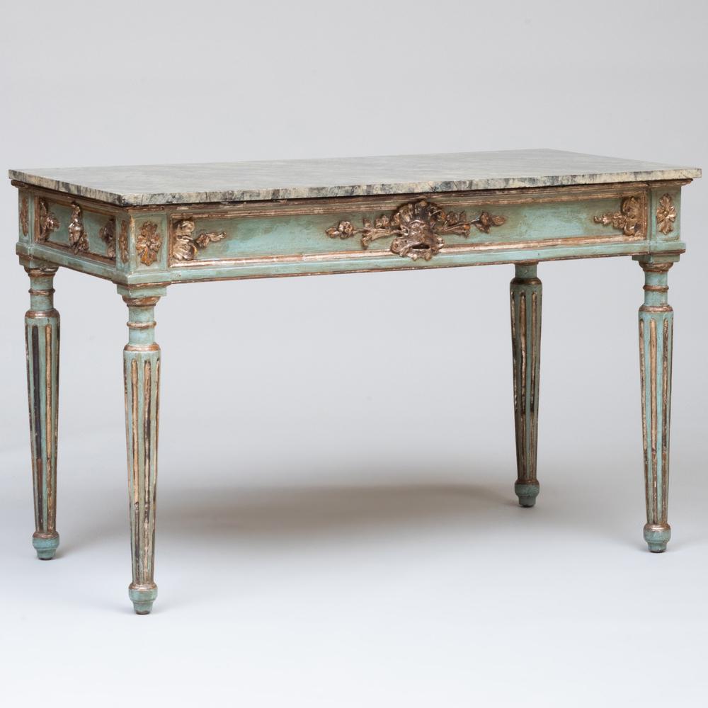 North Italian Green Painted and Parcel-Gilt Console (1 of 8)