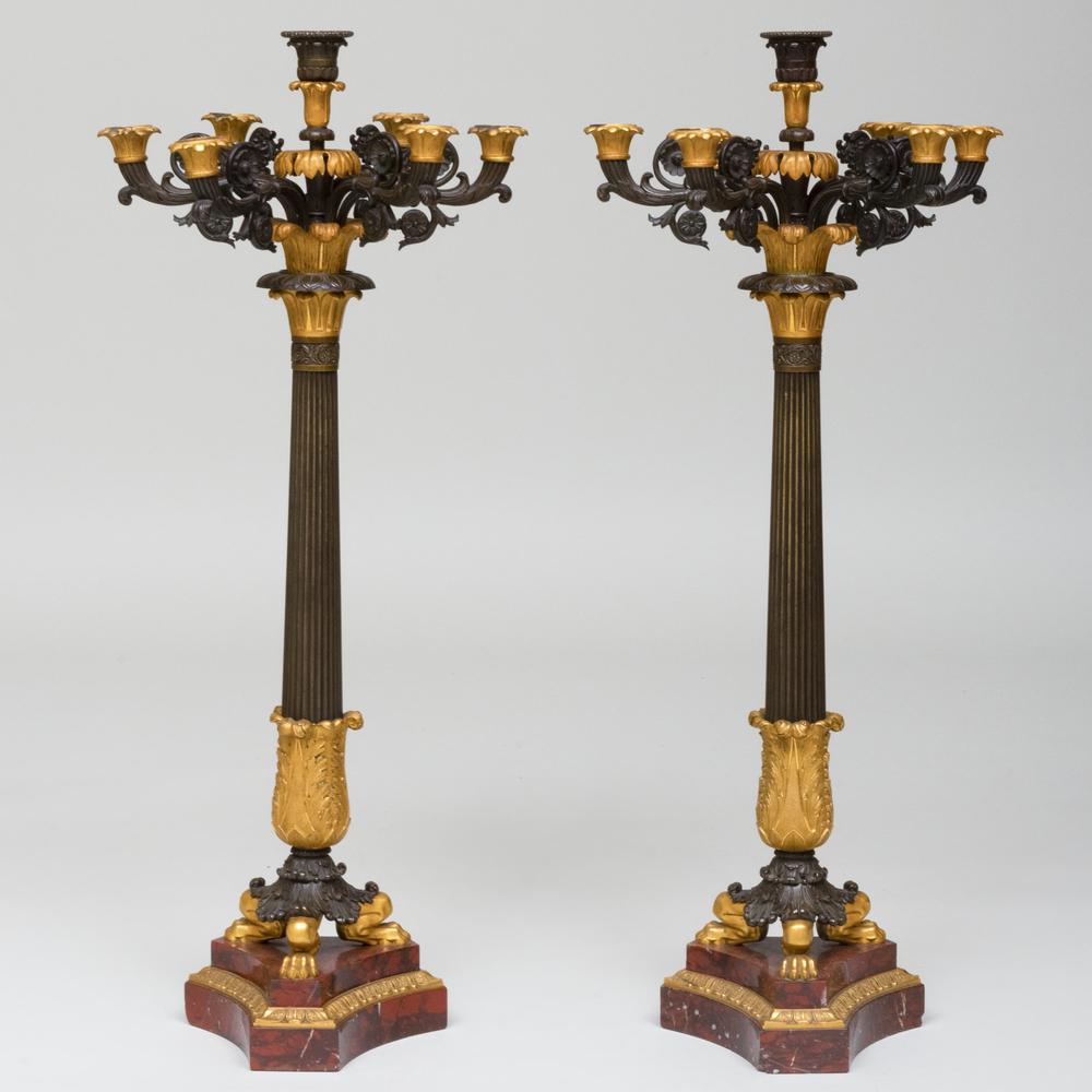 Pair of Large Charles X Ormolu and Patinated-Bronze (1 of 6)