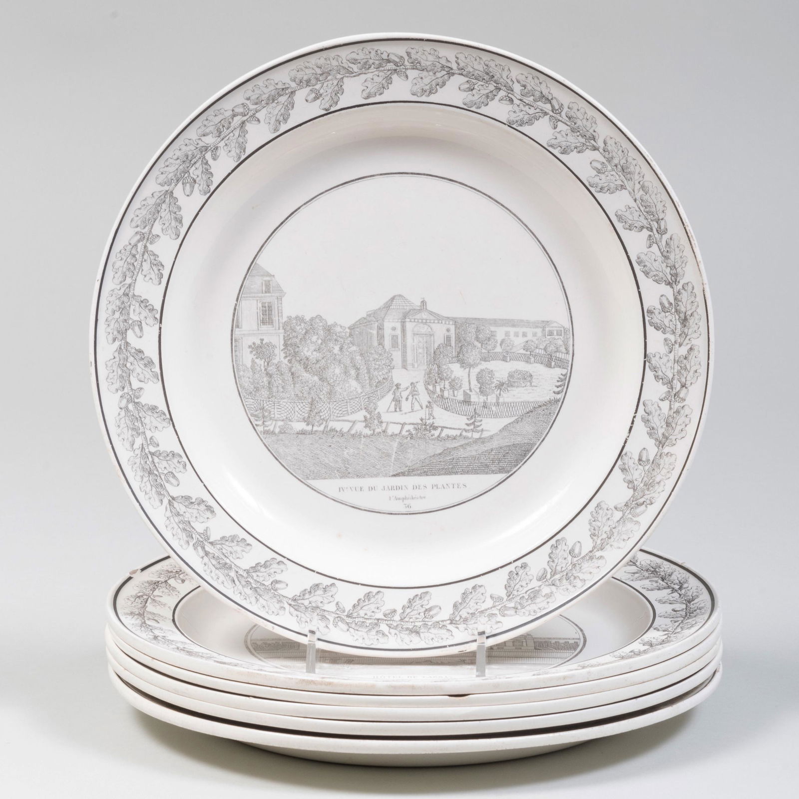 Set of Six Stone, Coquerel and Legros Creamware Plates (1 of 7)