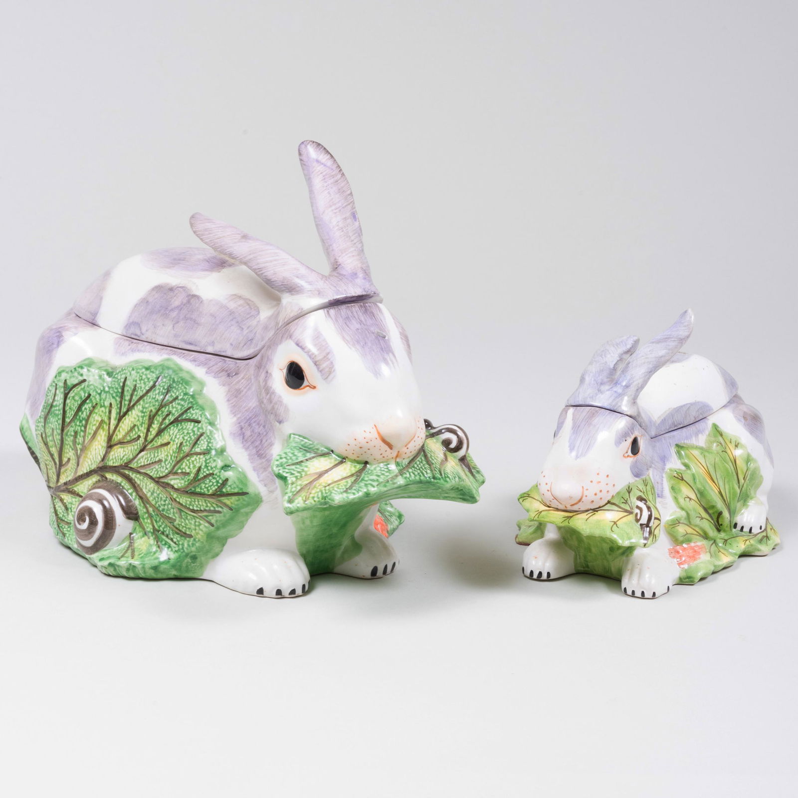 Two Italian Porcelain Bunny Form Tureens and Covers (1 of 10)