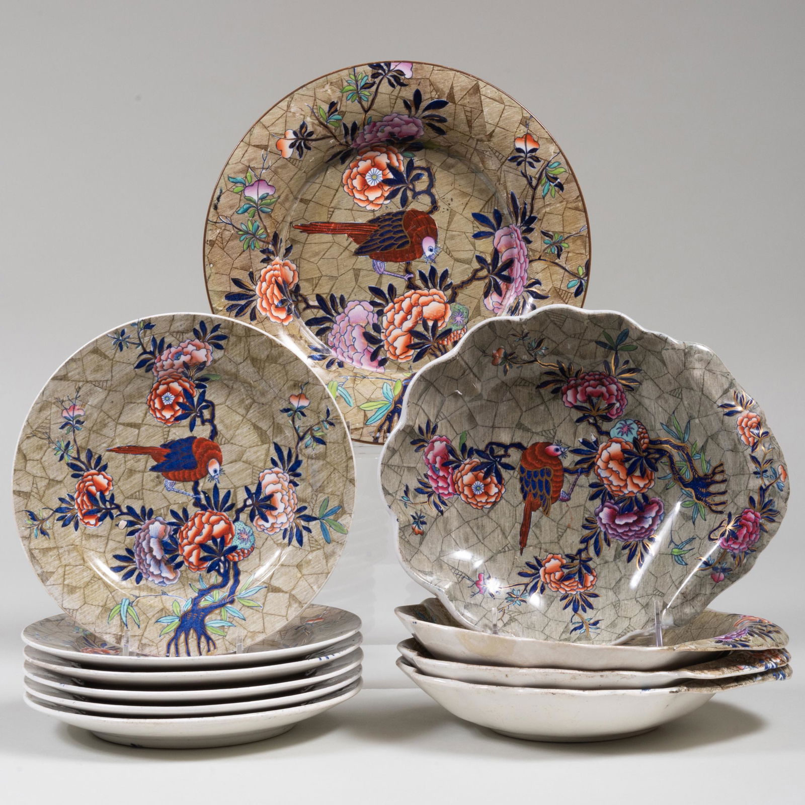 Assembled Spode Porcelain 'Tumbledown Dick' Part (1 of 10)