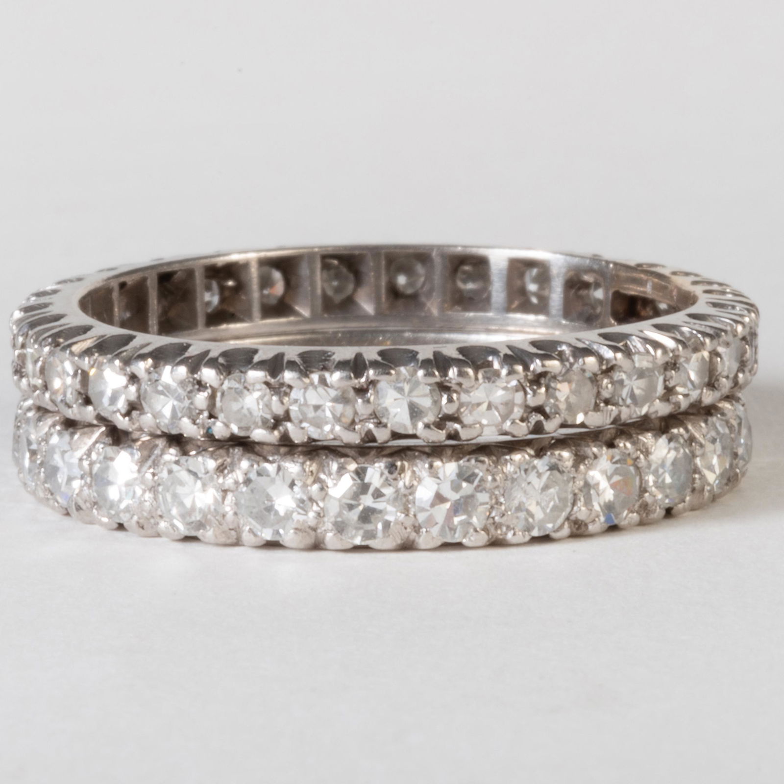 Two Platinum and Diamond Band Rings (1 of 6)