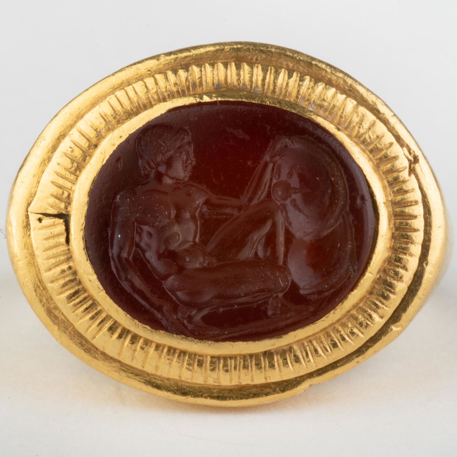 Ancient Carnelian Intaglio of a Warrior with his Shield (1 of 7)