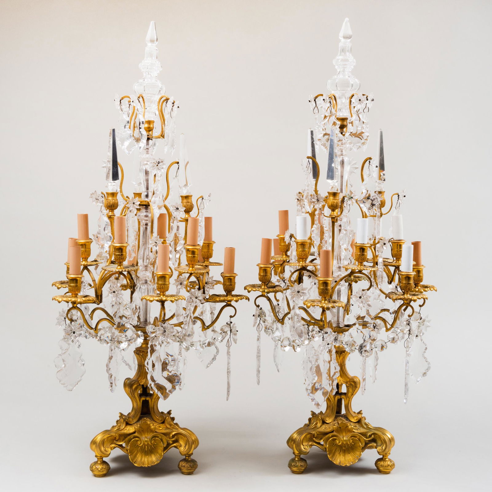 Pair of Louis XV Style Gilt-Bronze Fourteen-Light (1 of 4)