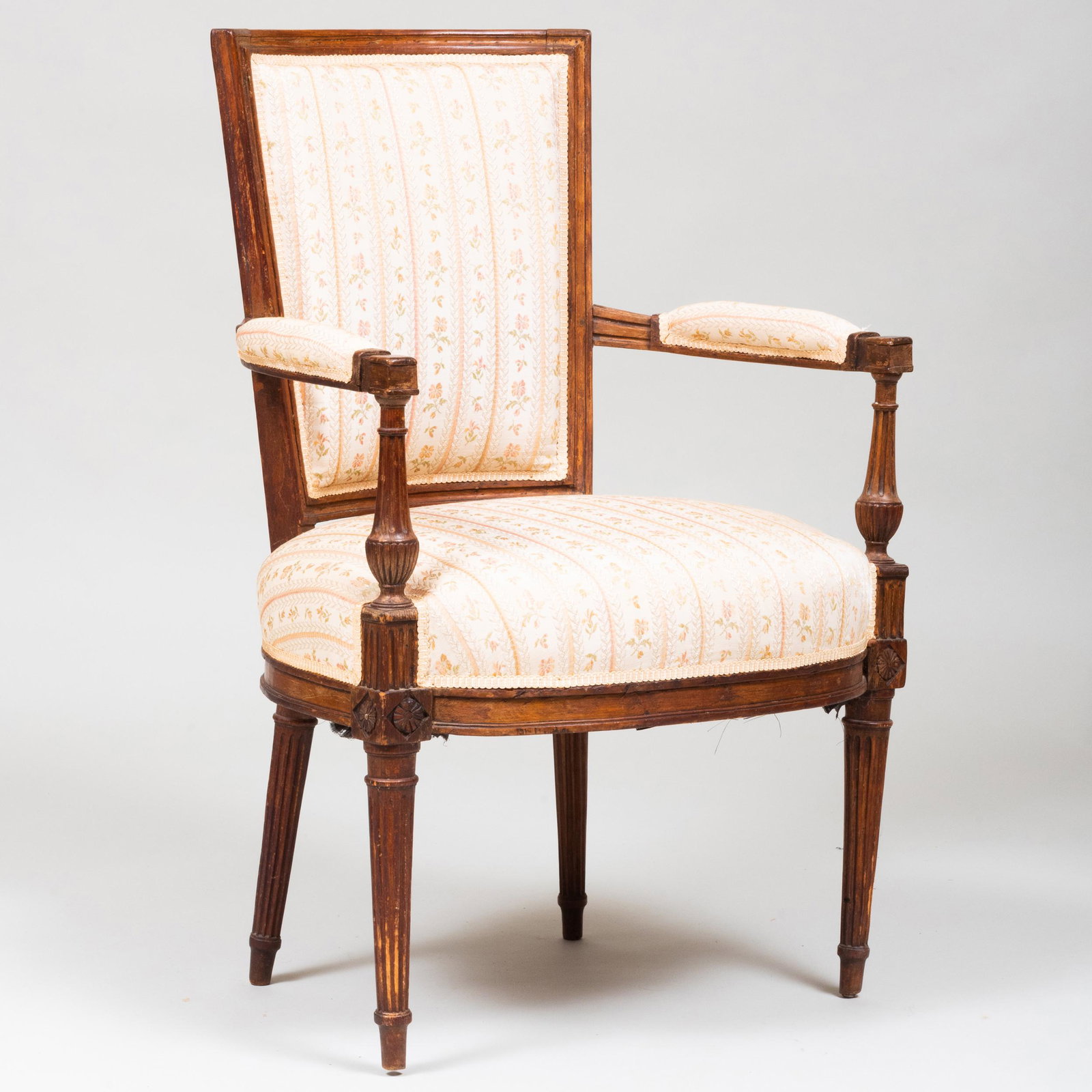 Directoire Provincial Beechwood Fauteuil en Cabriolet: Directoire Provincial Beechwood Fauteuil en Cabriolet 34 1/4 x 22 1/2 x 21 in., height of seat 17 1/4 in. Property from the Estate of Joyce Blaffer de La Begassiere von Bothmer