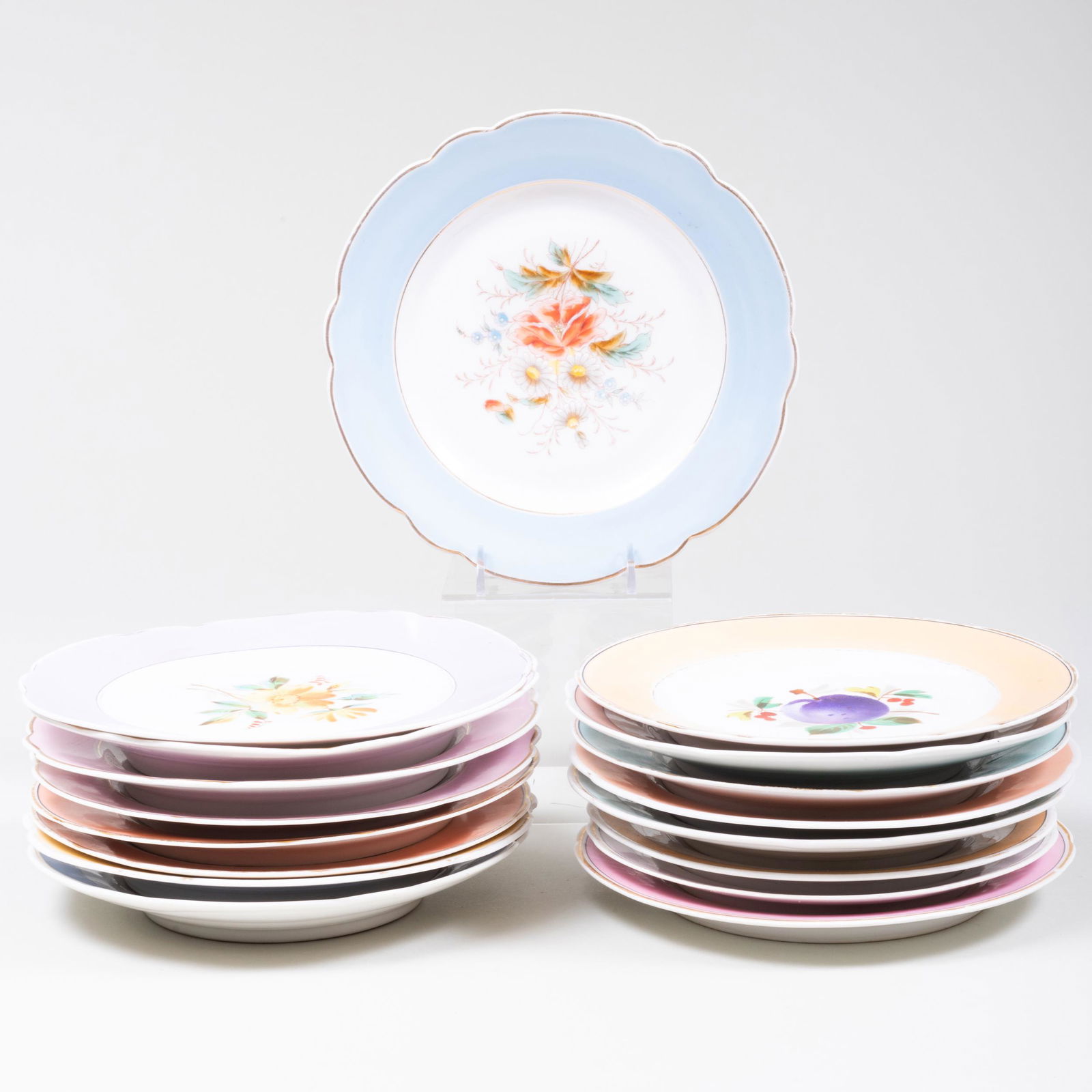 Group of Fourteen Continental Porcelain Dessert Plates (1 of 20)