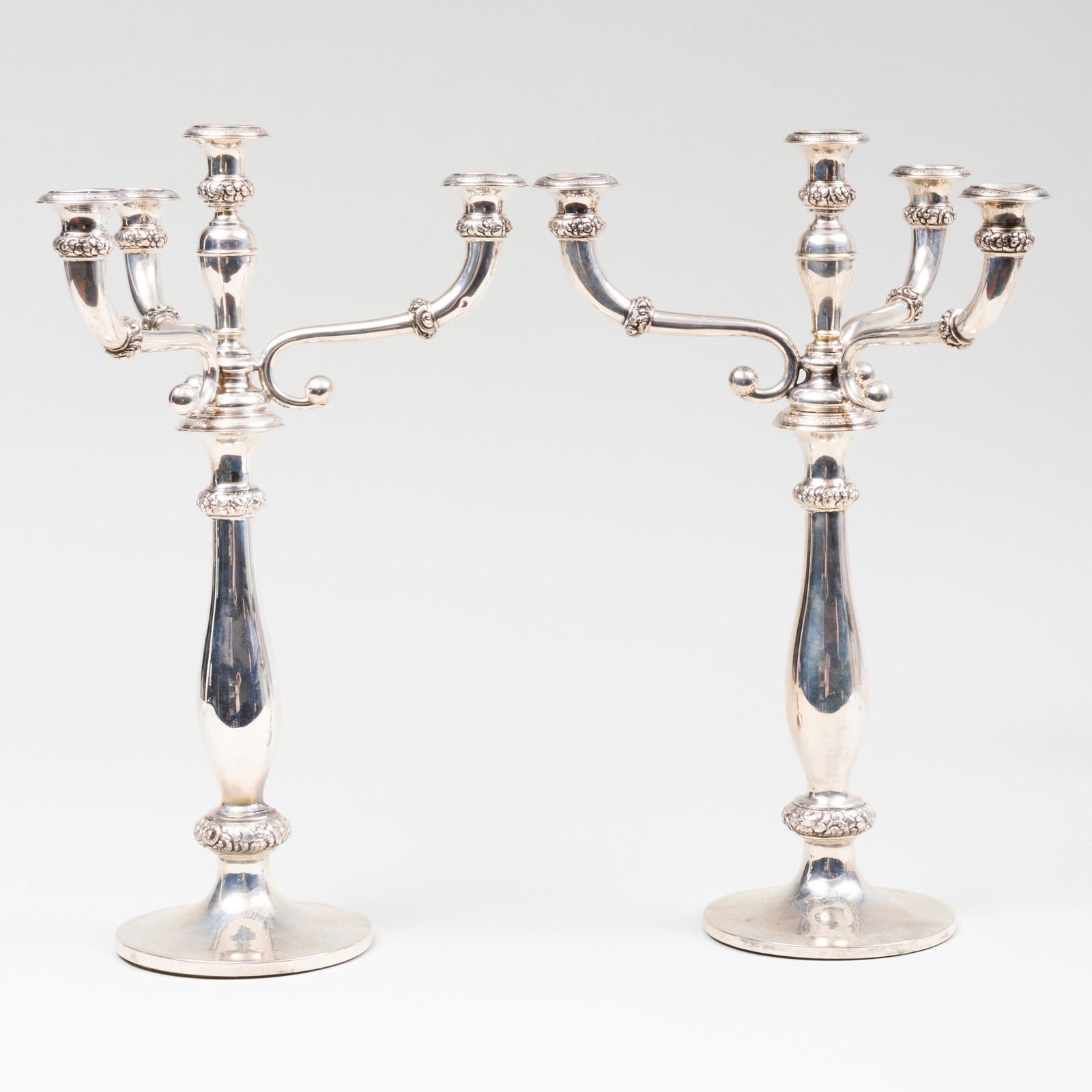 Pair of Silver Four-Light Candelabra (1 of 8)