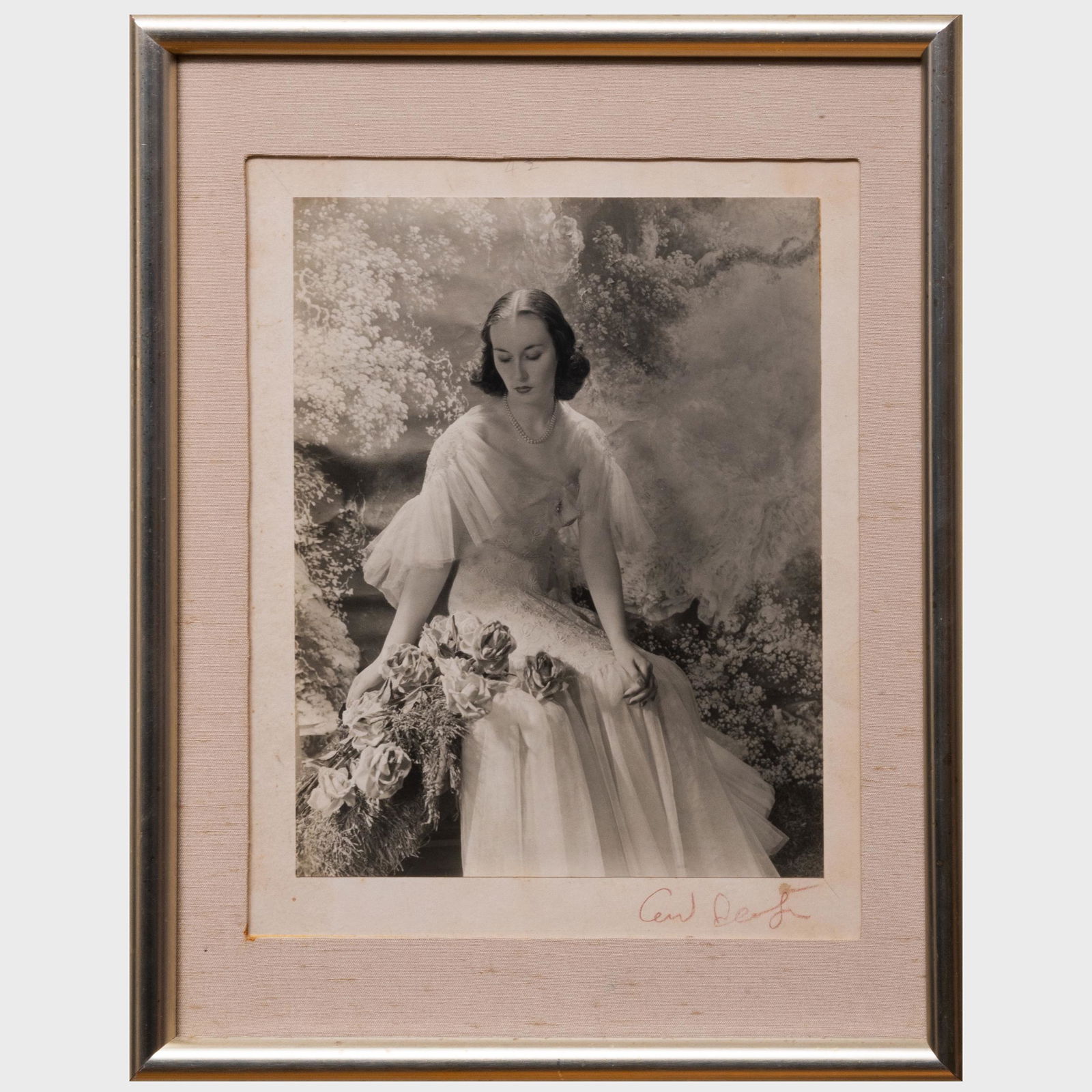 Attributed to Cecil Beaton (1904-1980): Monica Black: Attributed to Cecil Beaton (1904-1980): Monica Black Gelatin silver print mounted on card, signed in red crayon. 9 1/2 x 7 1/2 in. (image), 15 x 12 in. (frame). The Castle, Harlem: The Collection of P