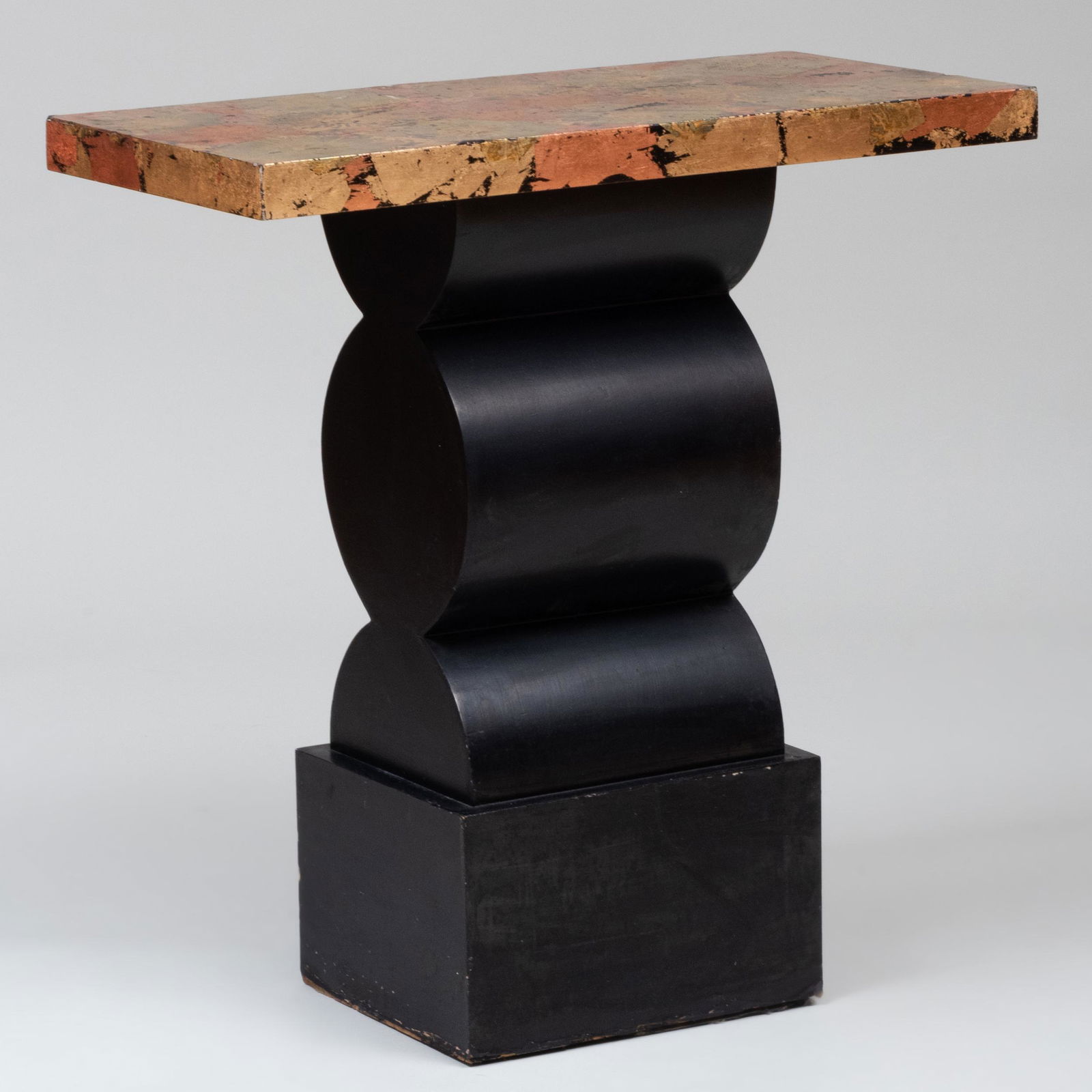 Katherine Hill Faux Marble and Ebonized Console Table (1 of 7)
