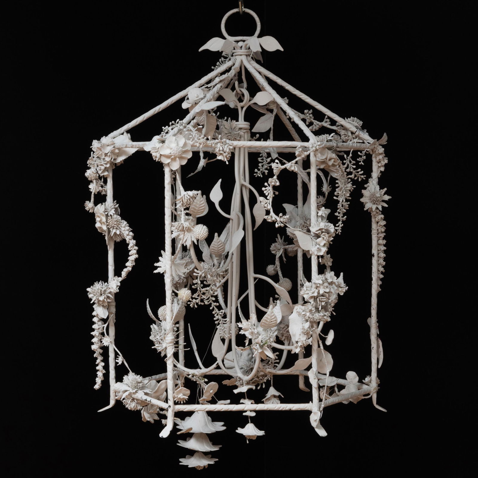 White Painted Metal and Paper Six-Light Lantern (1 of 15)