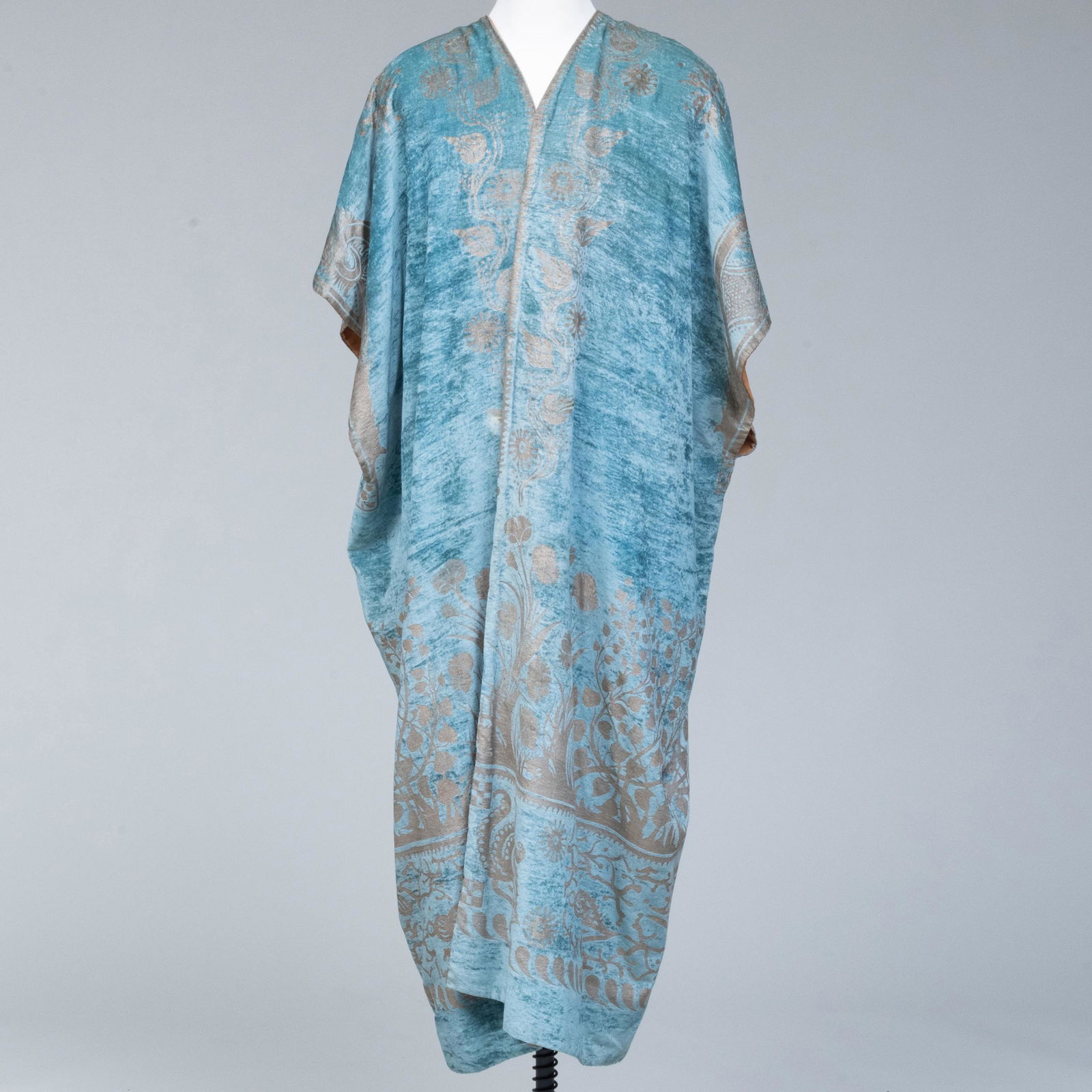 Mariano Fortuny Blue Silk Velvet Tunic Cloak with (1 of 11)