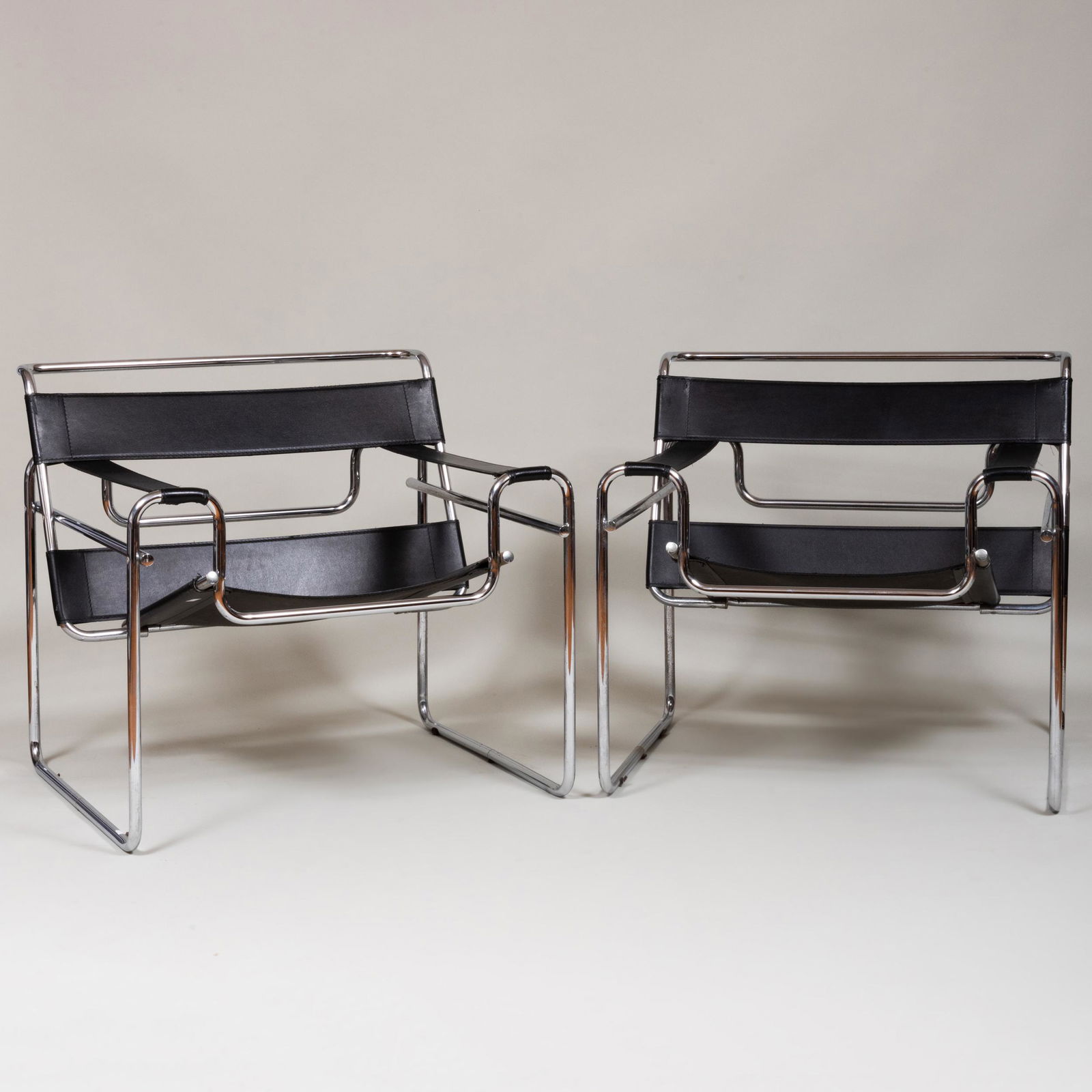 Pair of Marcel Breuer Chrome and Black Leather (1 of 7)