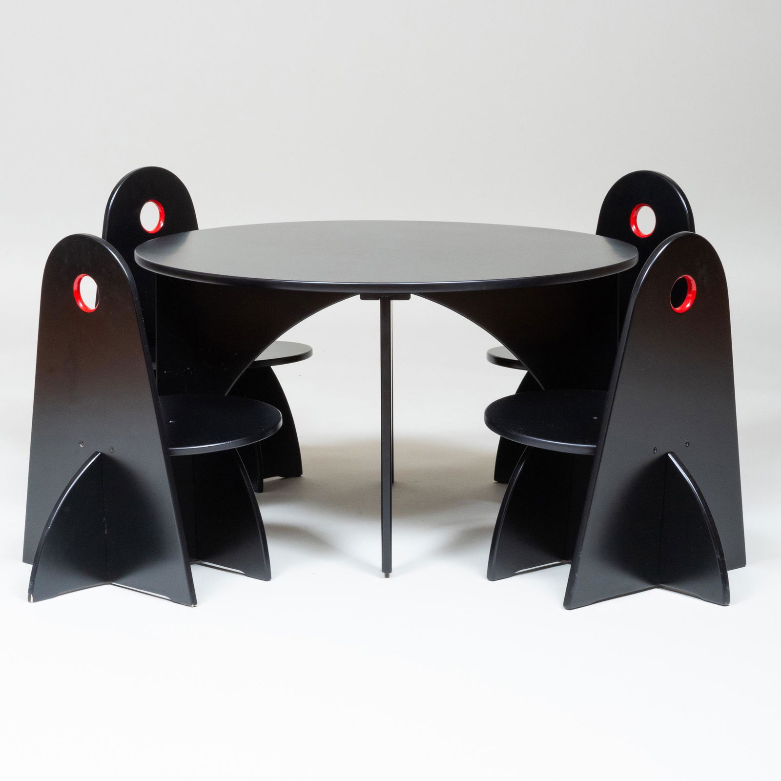 Vintage Black and Red Painted Children's Table and (1 of 15)