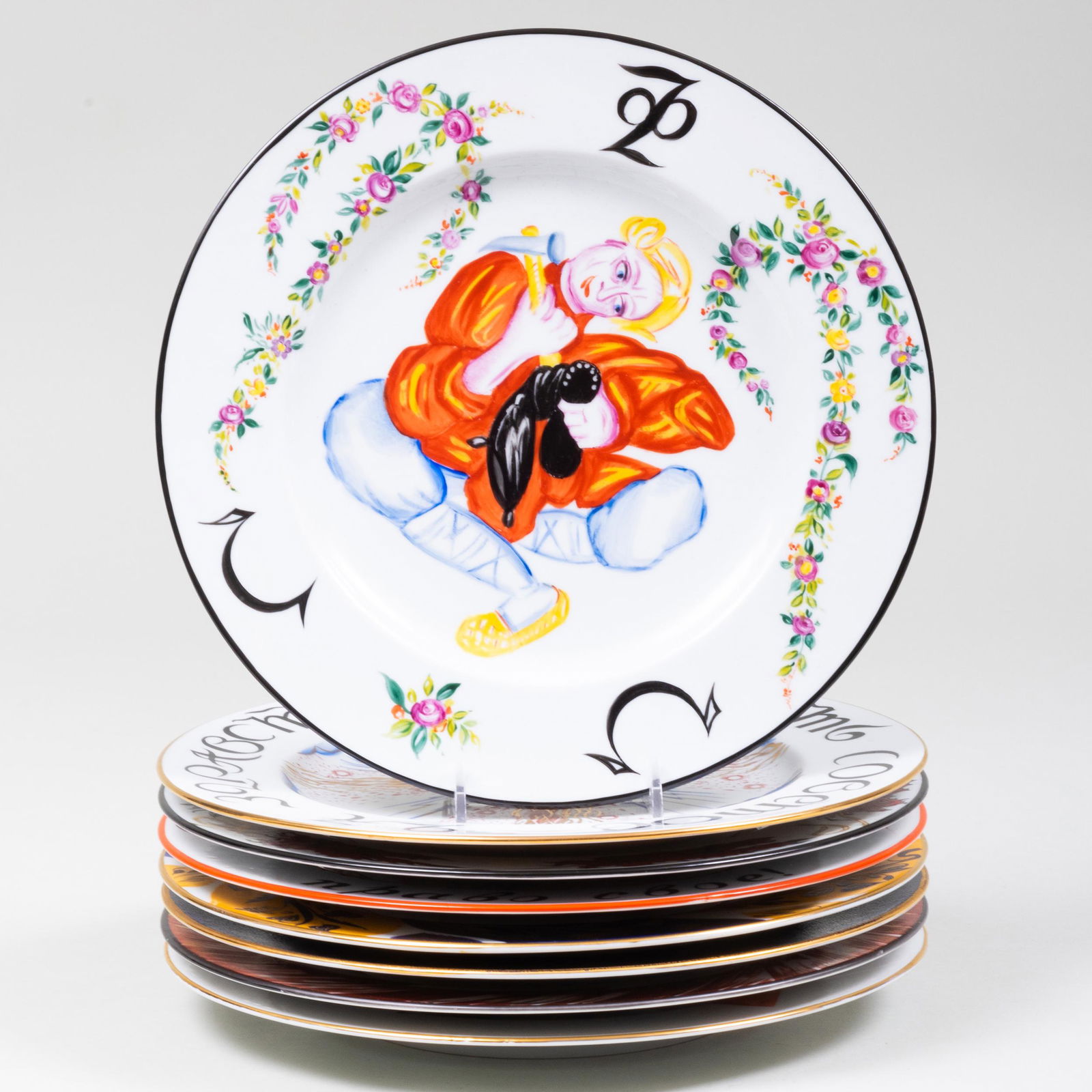 Set of Eight Russian Soviet Style Porcelain Plates (1 of 20)