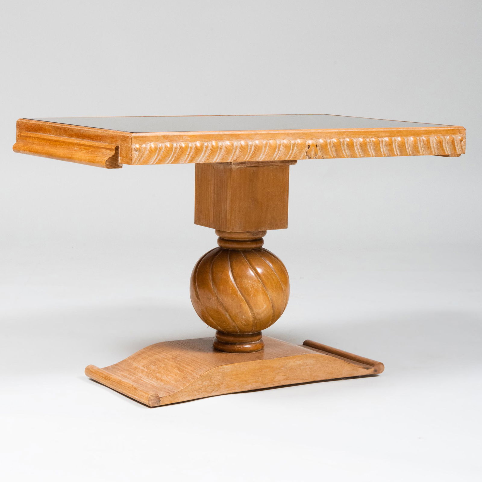 Limed Oak and Smokey Mirror Low Table, in the Manner of (1 of 7)