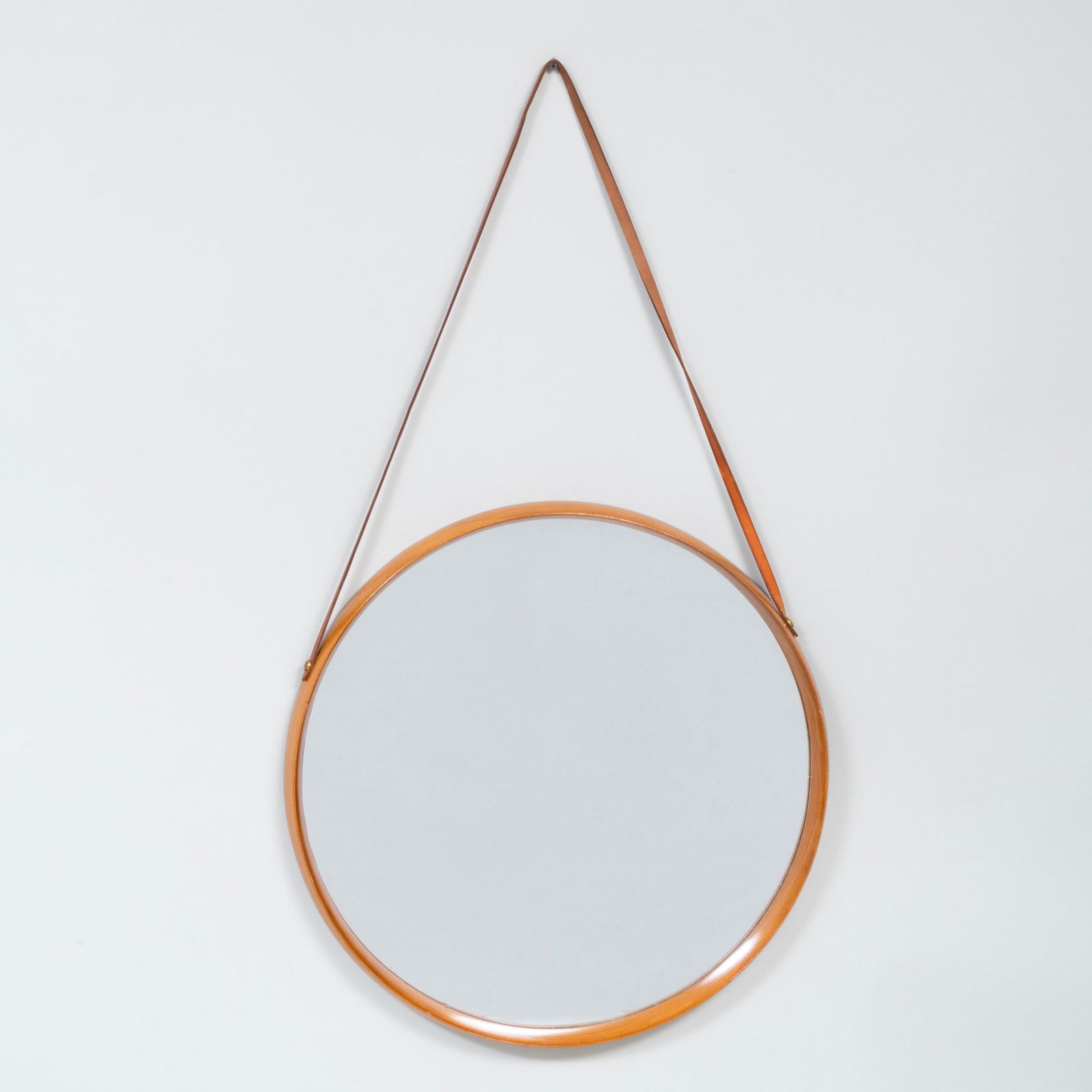Set of Three Italian Circular Wood Mirrors (1 of 6)