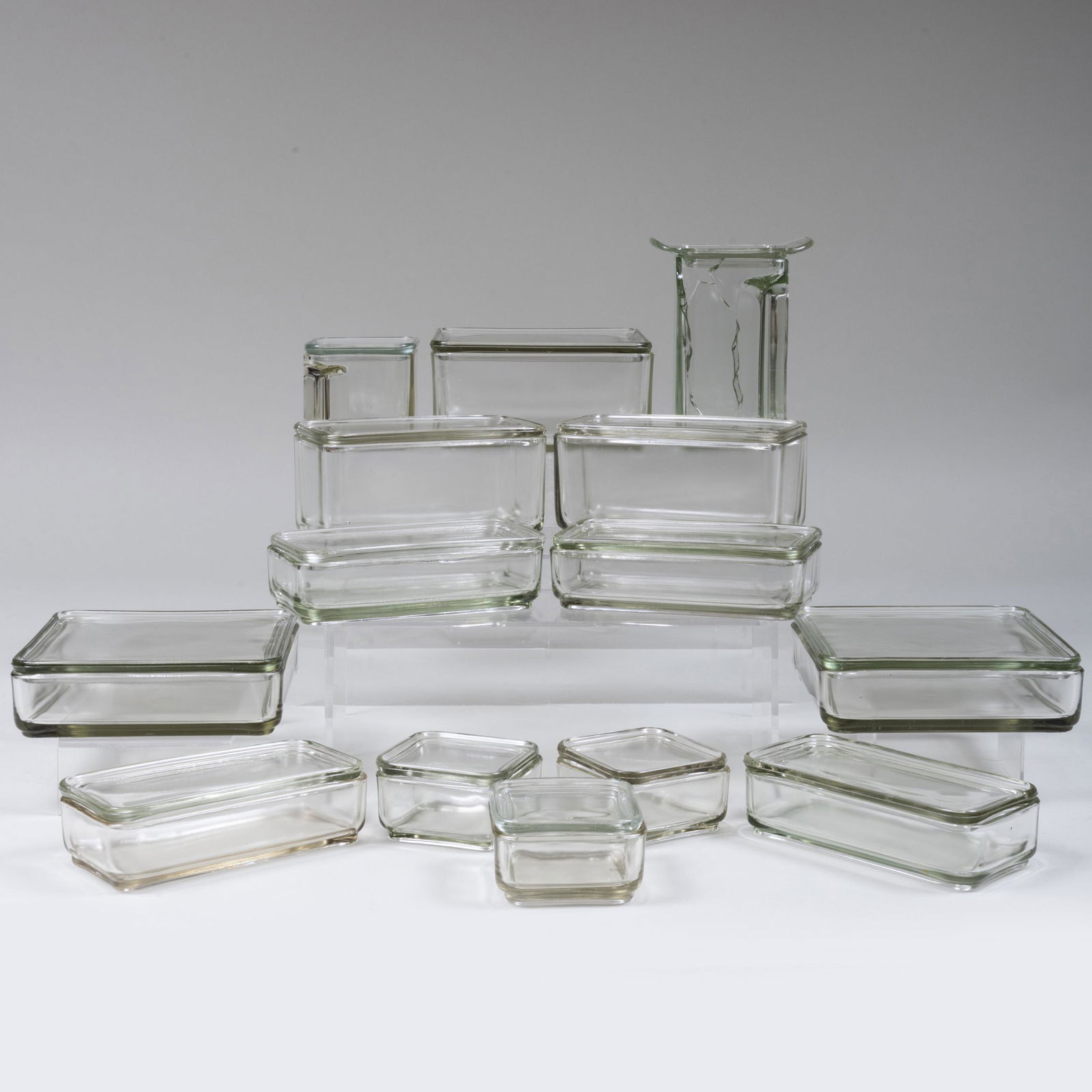 Set of Wilhelm Wagenfeld Molded Glass 'Kubus' Storage (1 of 20)