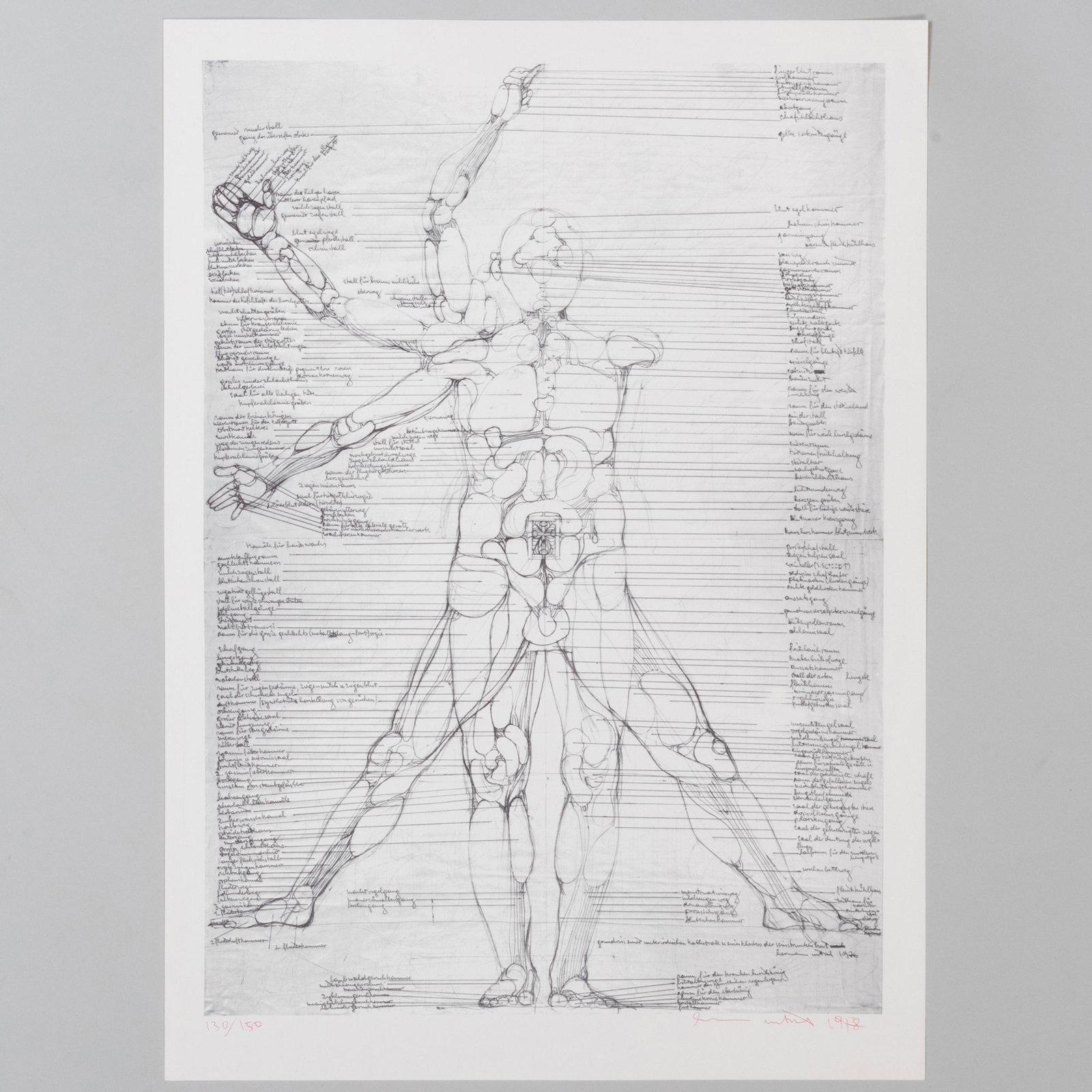 Hermann Nitsch (b. 1938): Humanoid: Hermann Nitsch (b. 1938): Humanoid Offset lithograph in black on wove paper, 1978, signed and dated in red ink, numbered 130/150. 25 1/4 x 18 in. (sheet), unframed. Prints from the Collection of Lois