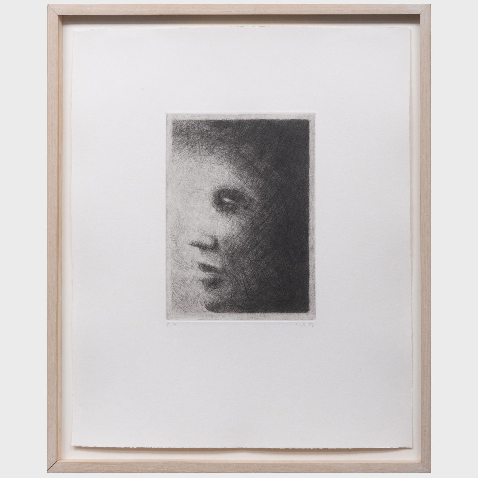Markus Raetz (b. 1941): Head: Markus Raetz (b. 1941): Head Etching in black on wove paper, 1982, signed with initials and dated in pencil, inscribed 'E.A.' (the edition was 150), with label from John C. Stoller & Co., Minneapolis.
